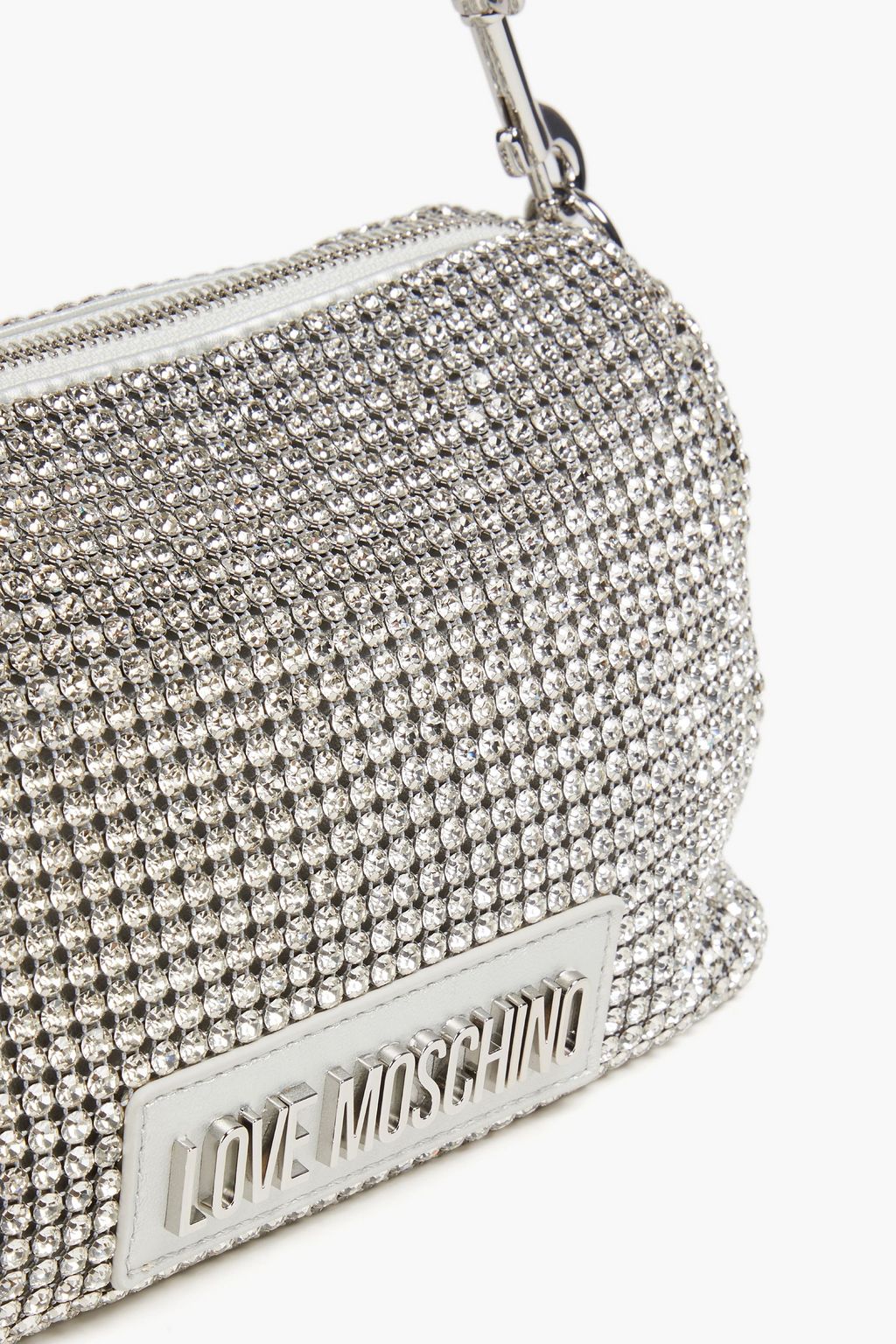 LOVE MOSCHINO حقيبة كتف من الجلد الصناعي ومزينة بالكريستال