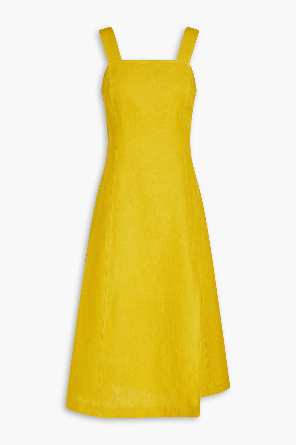 Casa Raki Teresa Linen Midi Dress In Mustard