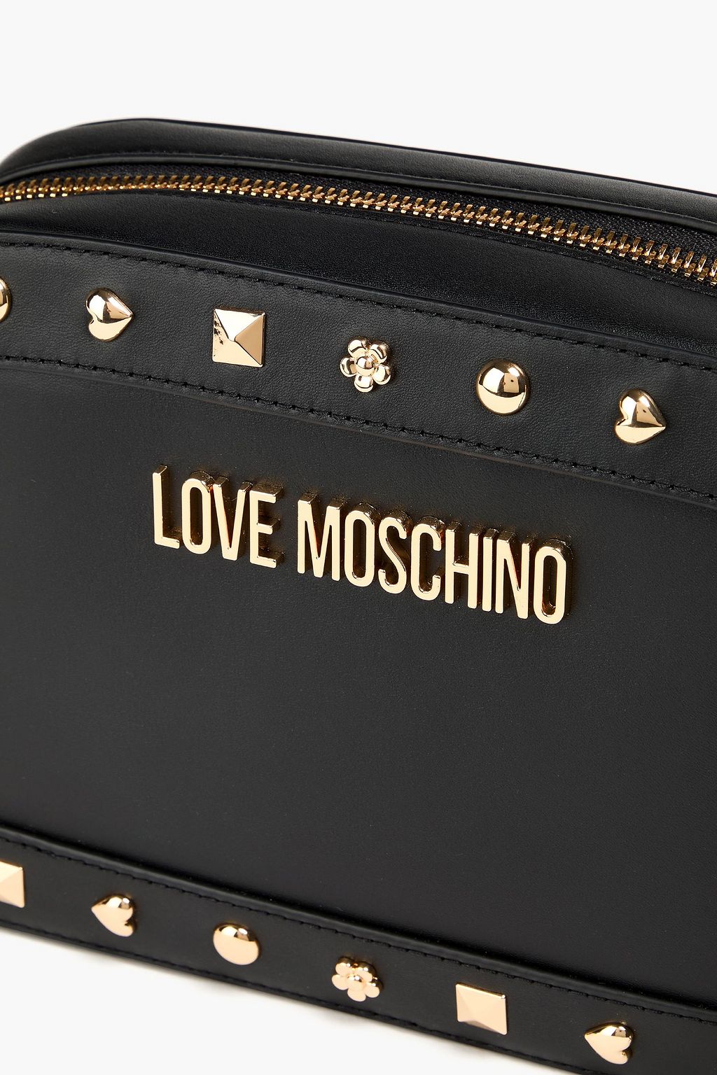 LOVE MOSCHINO حقيبة كروس بودي من الجلد مزيّنة بدبابيس معدنية