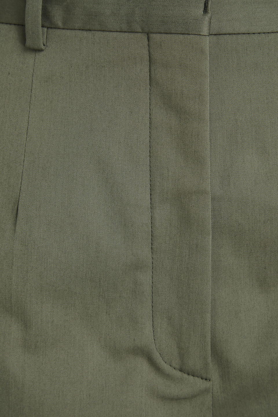 Shop Another Tomorrow Cotton-blend Twill Wide-leg Pants In Army Green