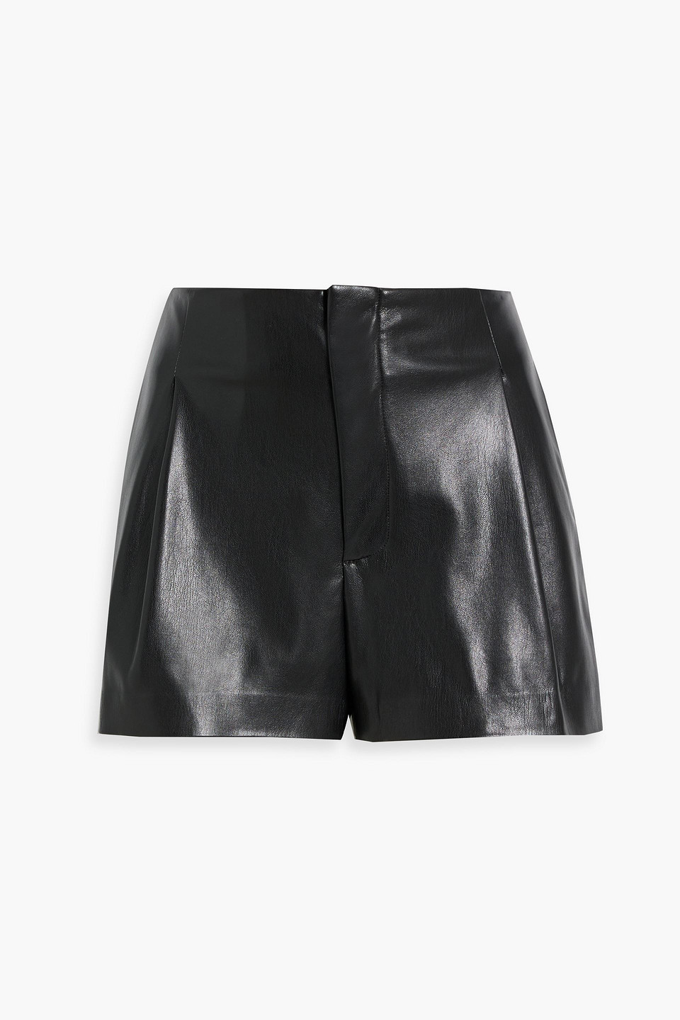 Alice And Olivia Steffie Faux Leather Shorts In Black