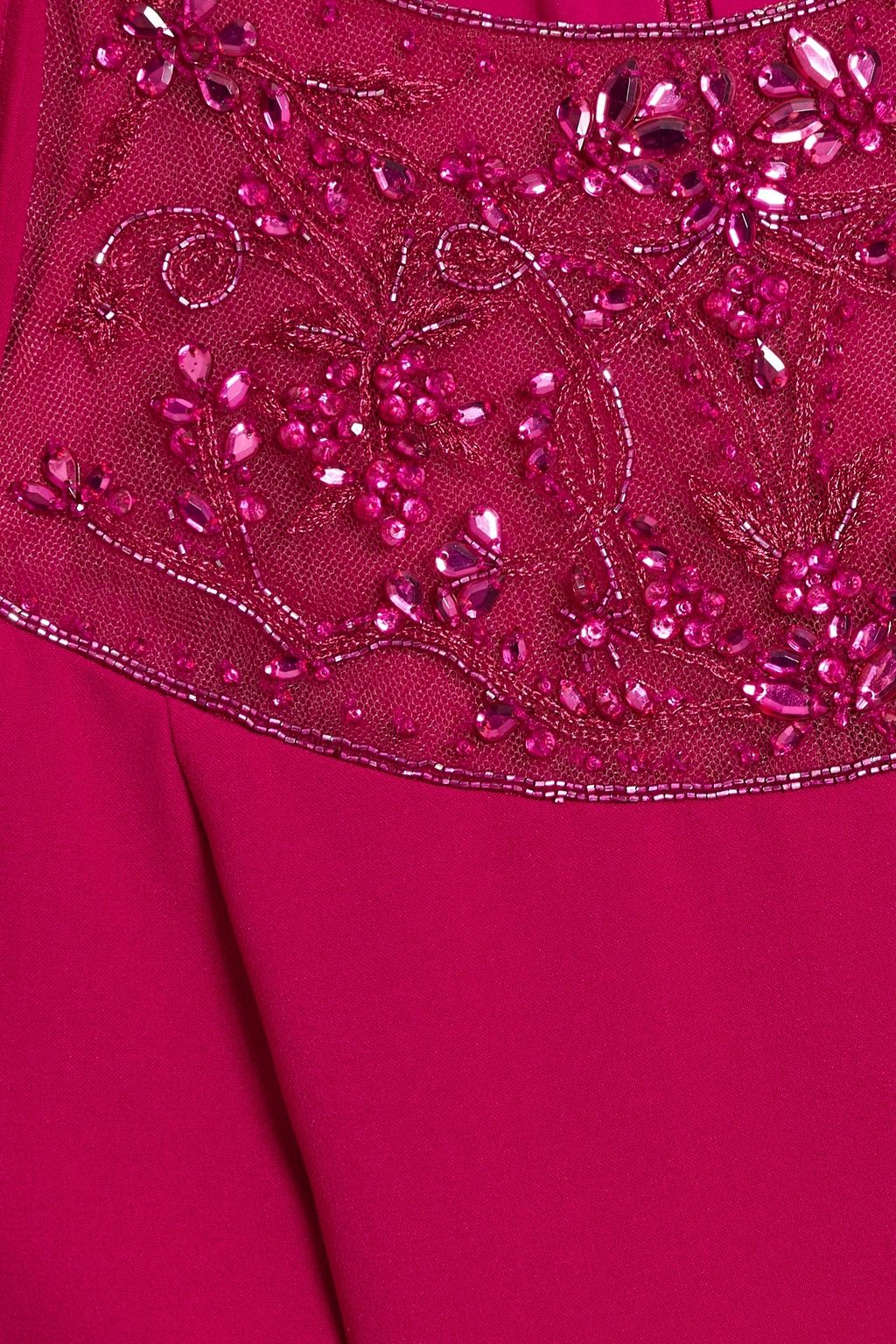 THEIA Embellished cape-effect crepe gown