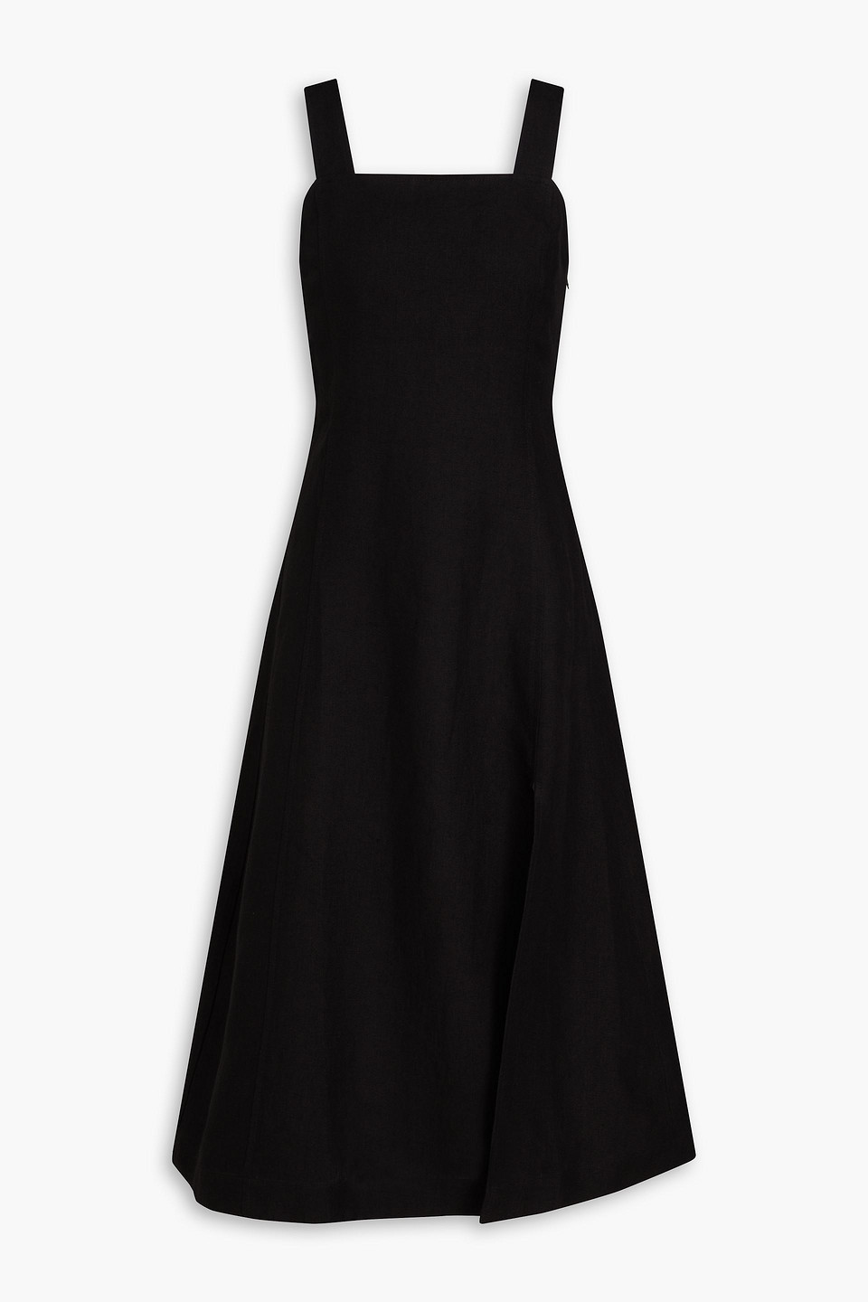 Casa Raki Teresa Linen Midi Dress In Black