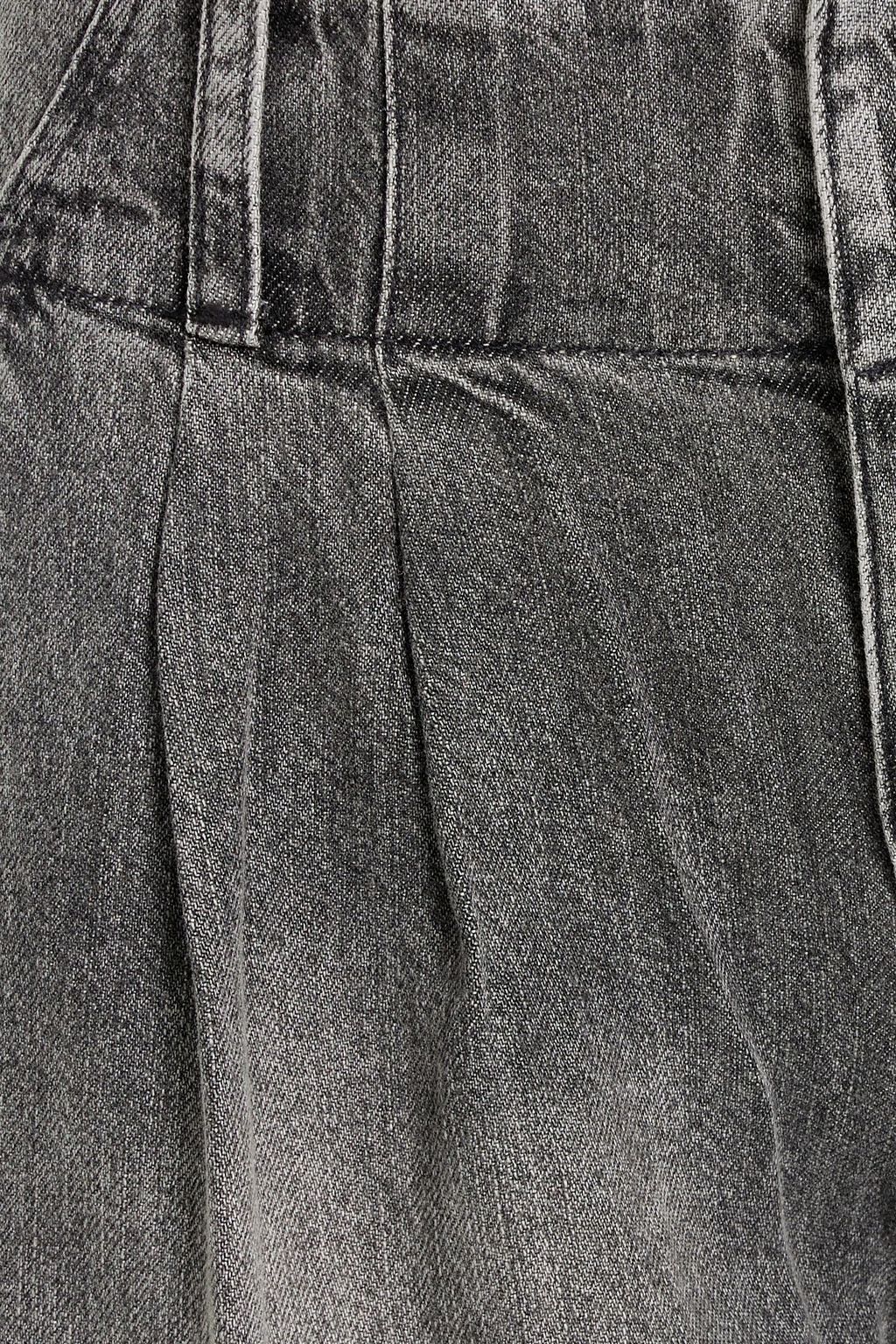 ALICE + OLIVIA JEANS جينز "أنديرز" بخصر منخفض الارتفاع وأرجل واسعة ولون باهت