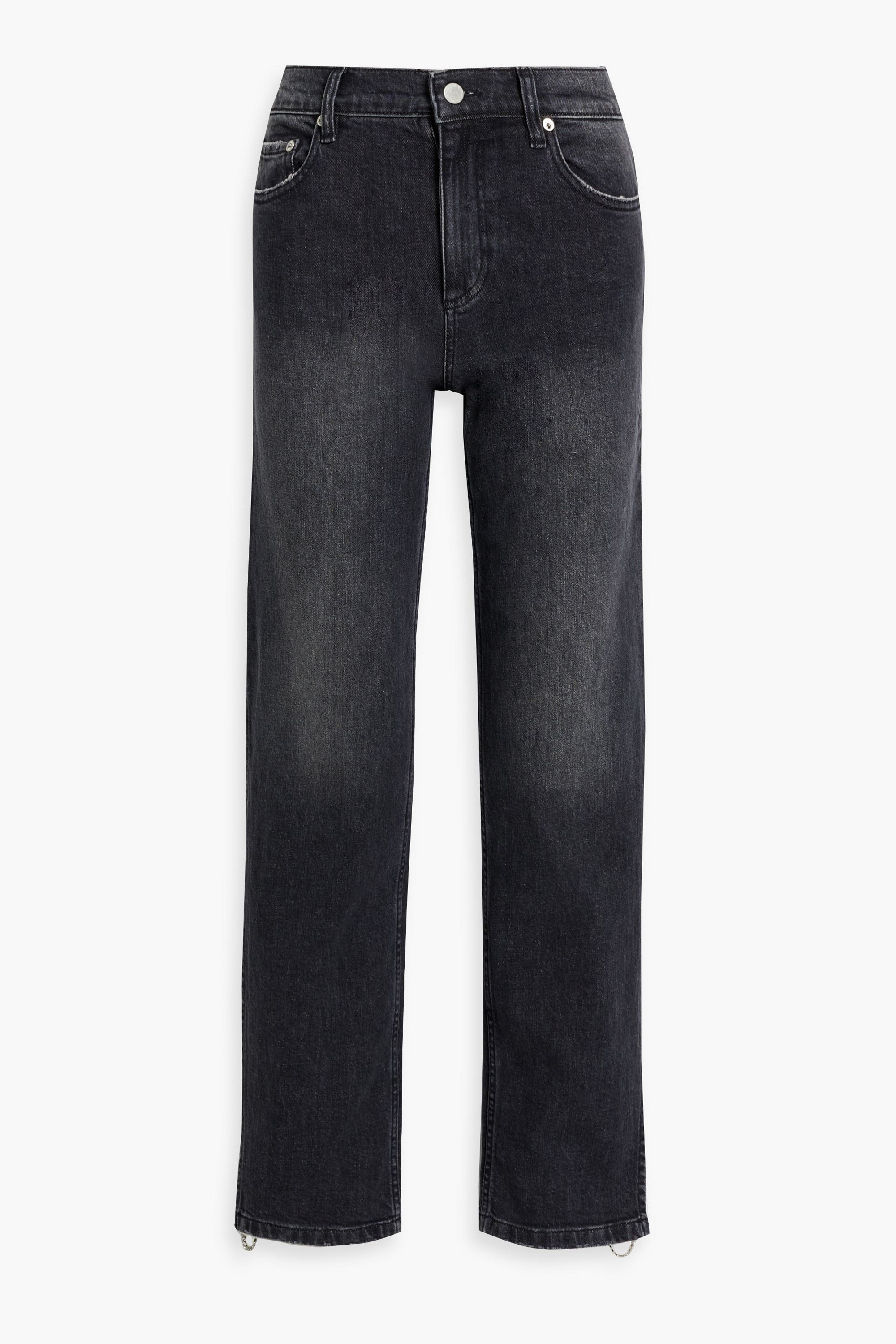ALICE + OLIVIA JEANS Gayle crystal-embellished mid-rise straight-leg jeans
