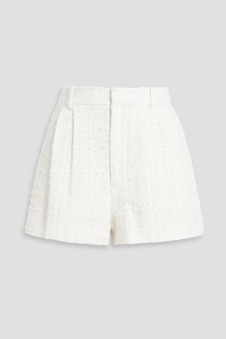 Conry pleated bouclé-tweed shorts