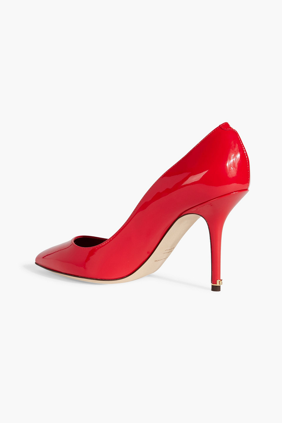 Shop Dolce & Gabbana Patent-leather Pumps In Tomato Red