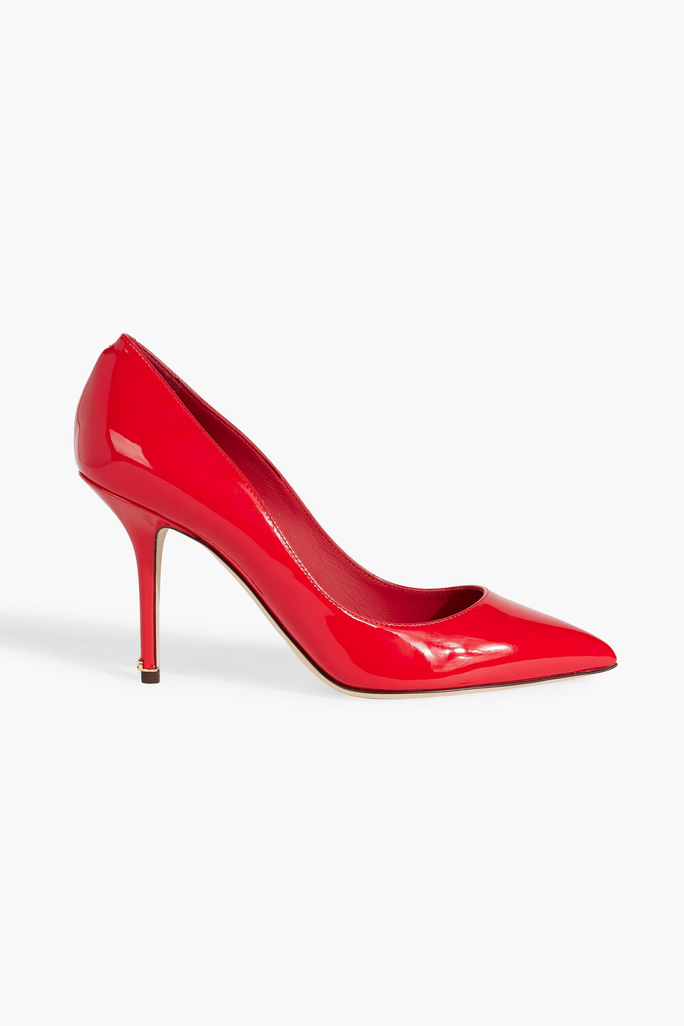 Dolce & Gabbana Patent-leather Pumps In Tomato Red