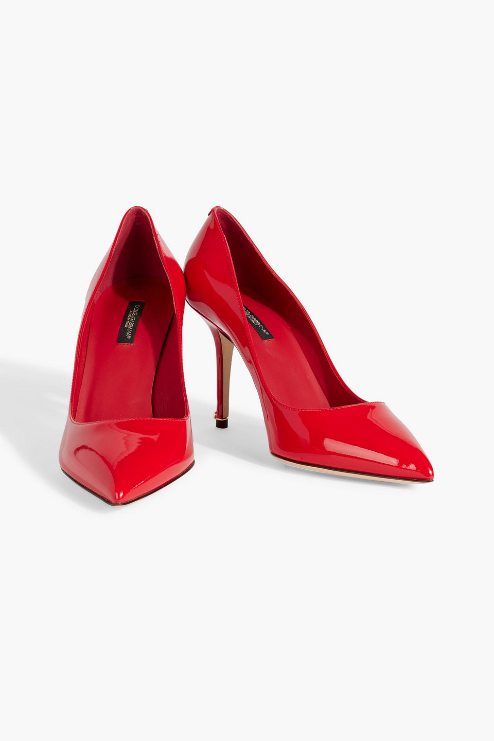 Shop Dolce & Gabbana Patent-leather Pumps In Tomato Red