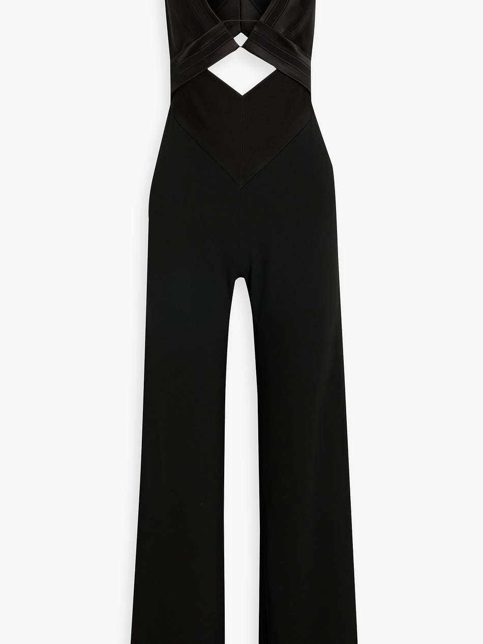 prism satin and crepe wide-leg jumpsuit