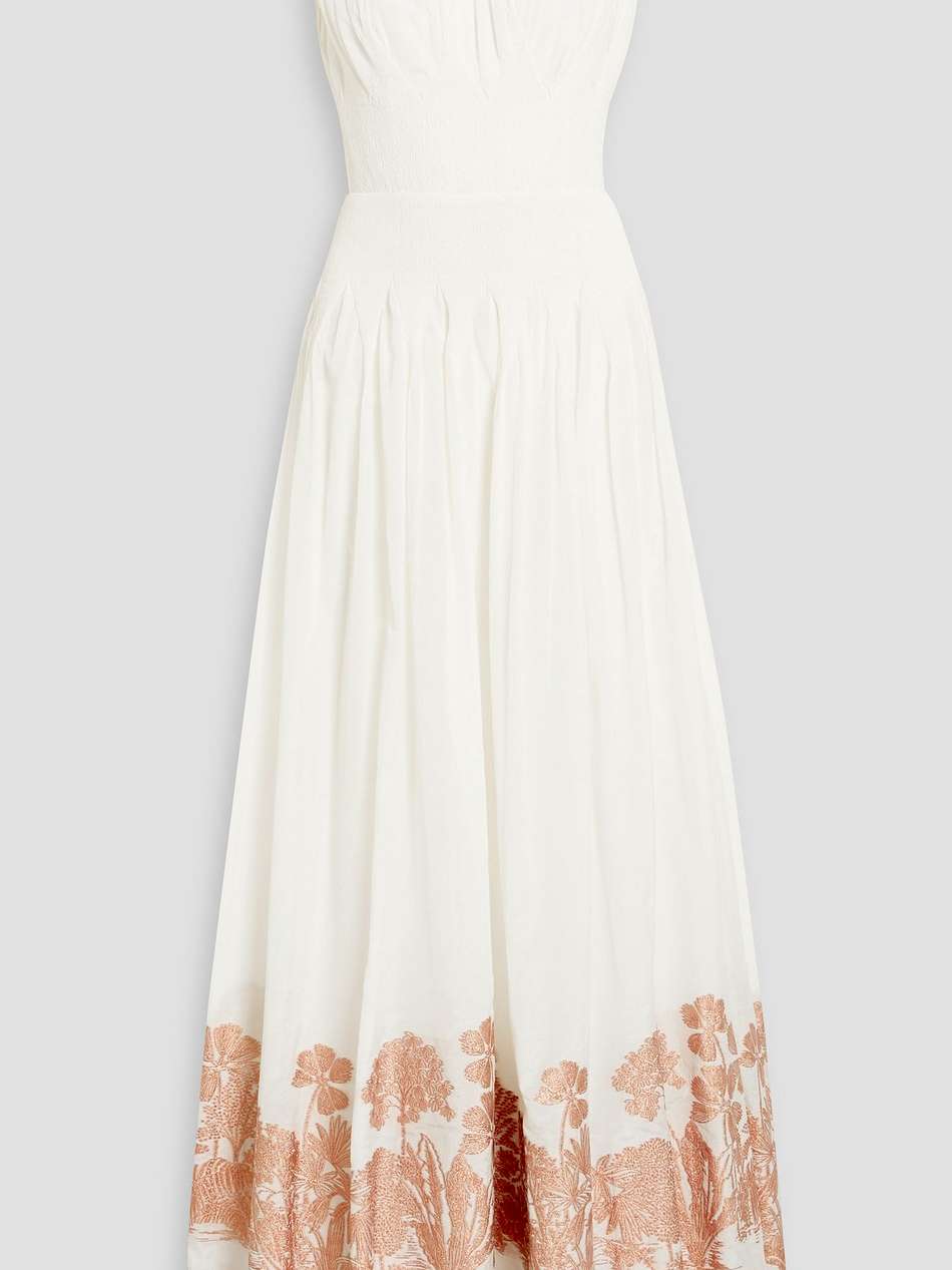 eliza metallic embroidered jacquard gown