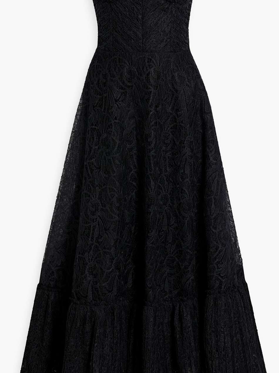 strapless guipure lace maxi dress