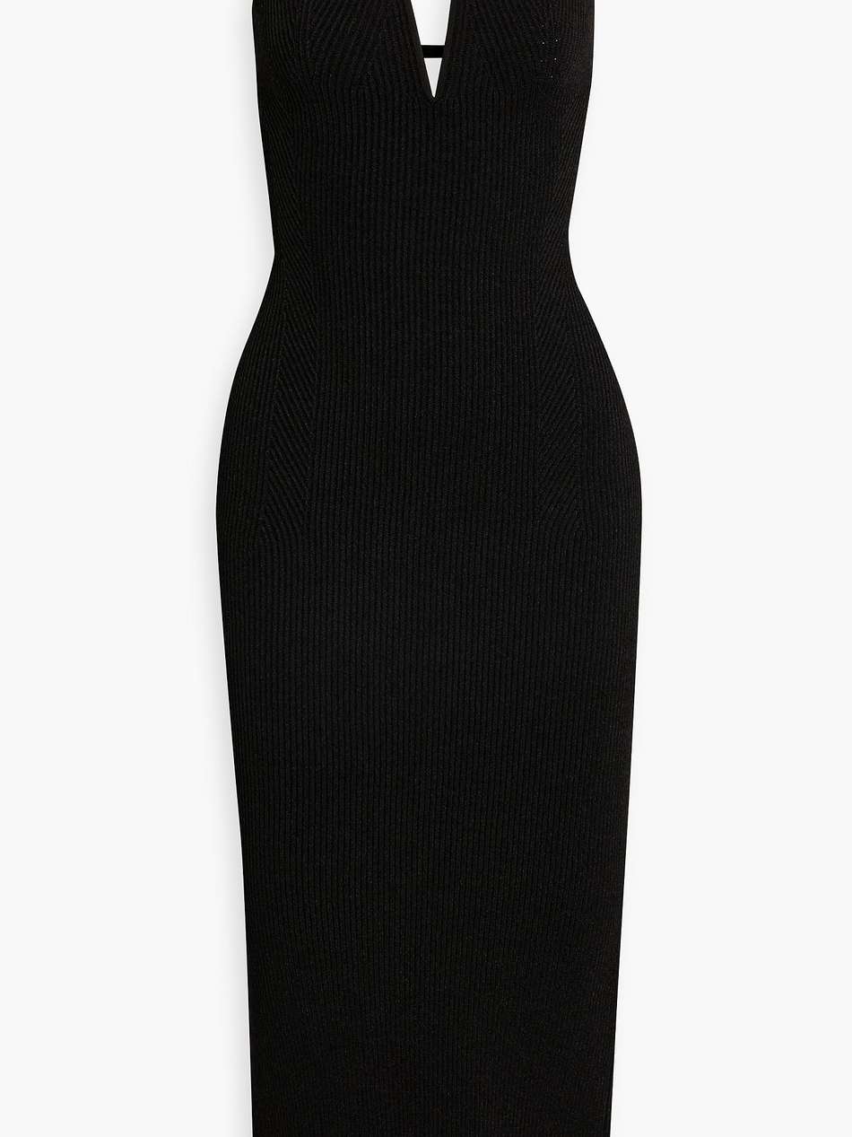 ophelia chain-embellished ribbed-knit midi dress