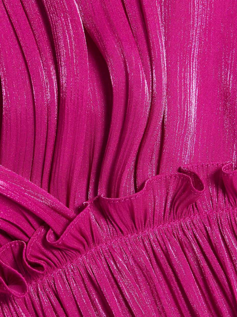 ruffled satin-jacquard mini dress