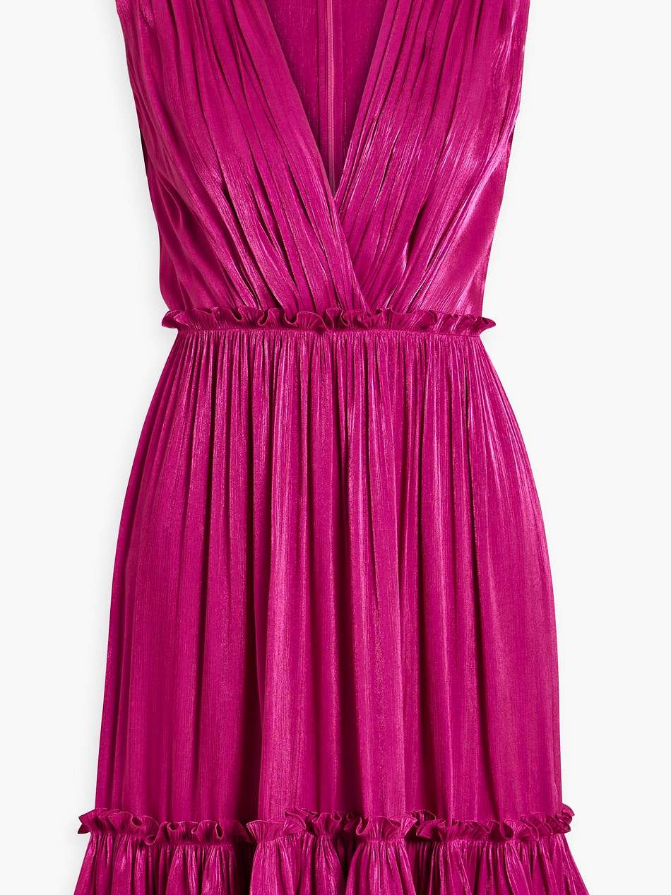 ruffled satin-jacquard mini dress