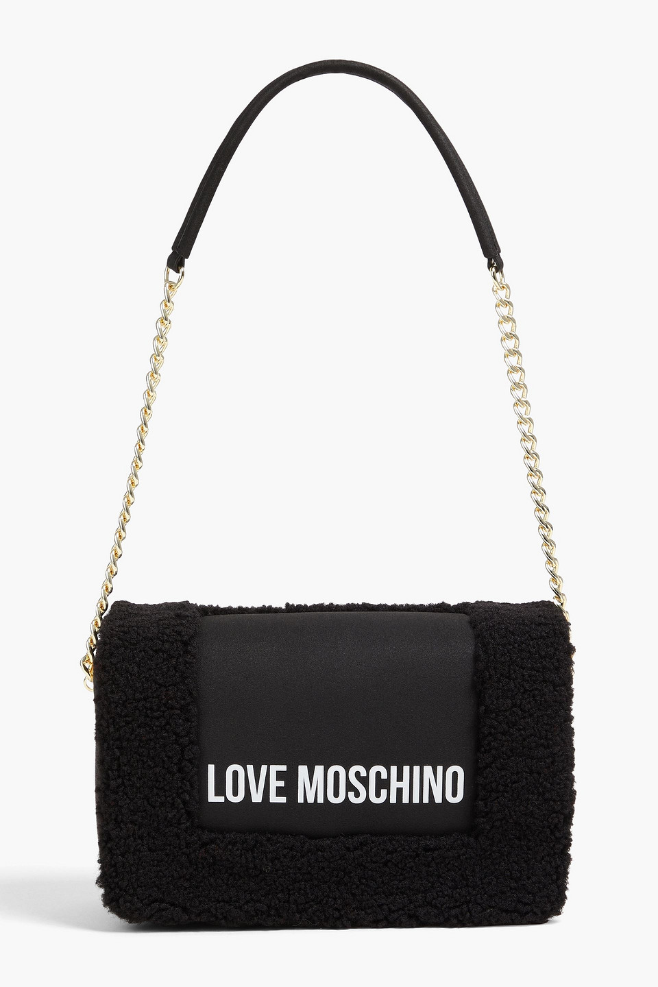 Faux shearling shoulder bag