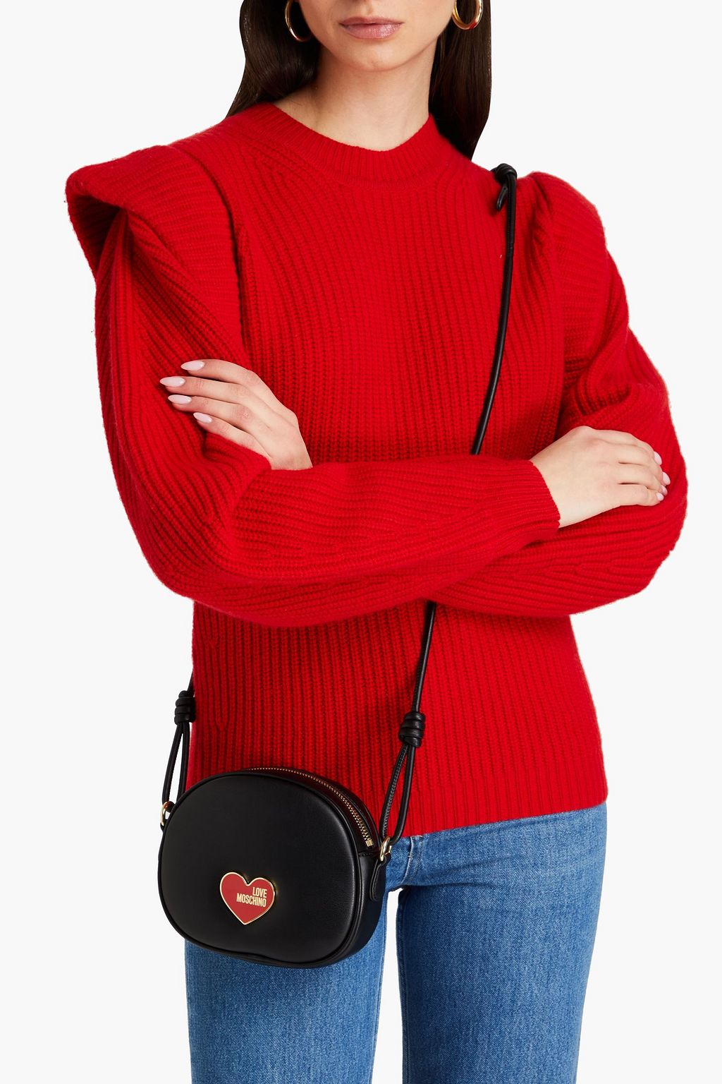 LOVE MOSCHINO حقيبة كروس بودي من الجلد الصناعي مبطّنة