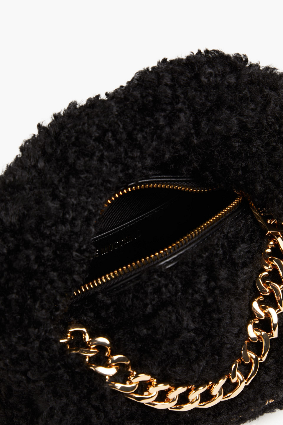 Love Moschino Chain-embellished Faux Fur Tote In Black