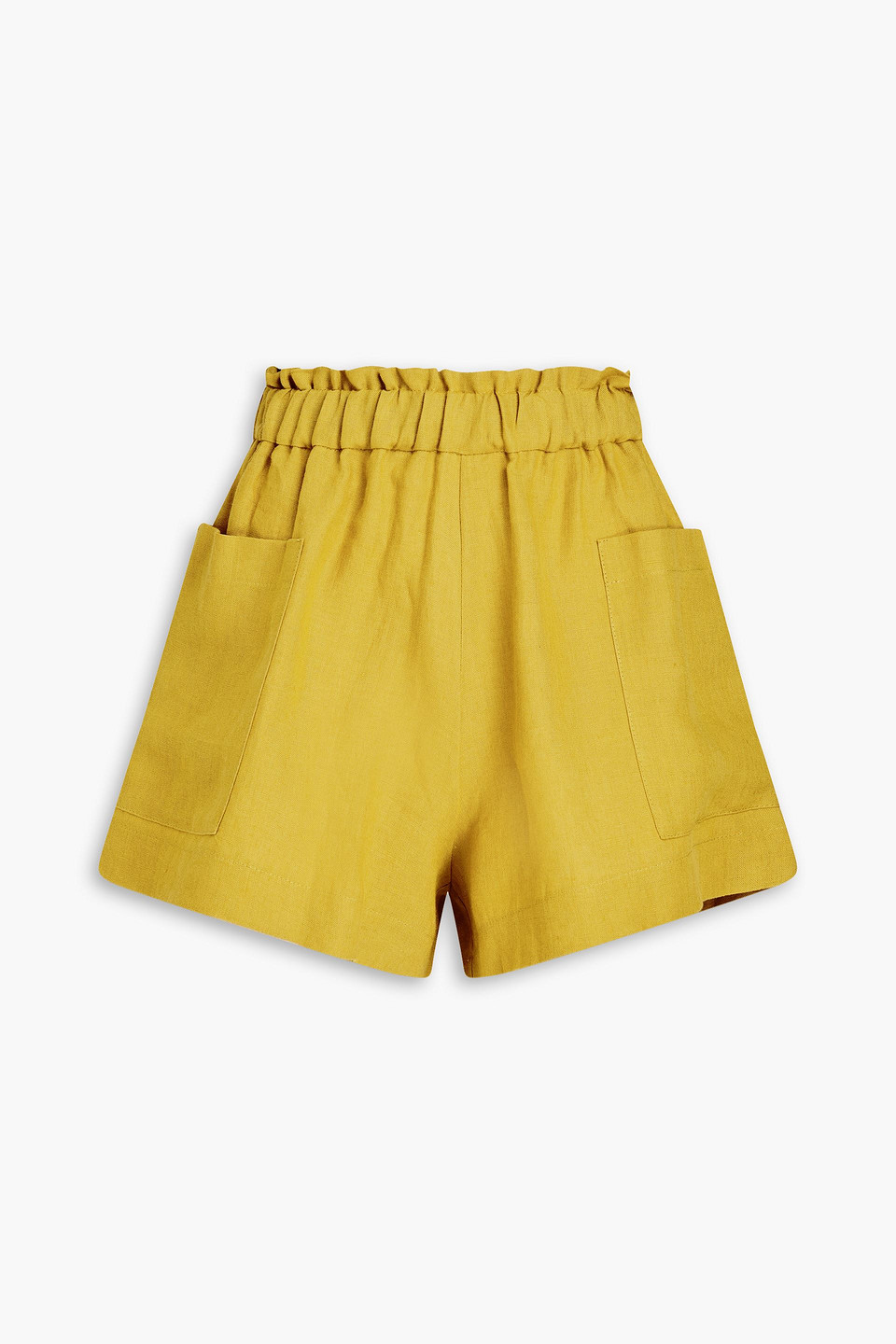 Casa Raki Emilia Linen Shorts In Mustard