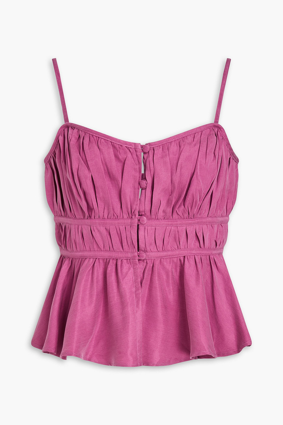 Casa Raki Ada Cupro Top In Magenta