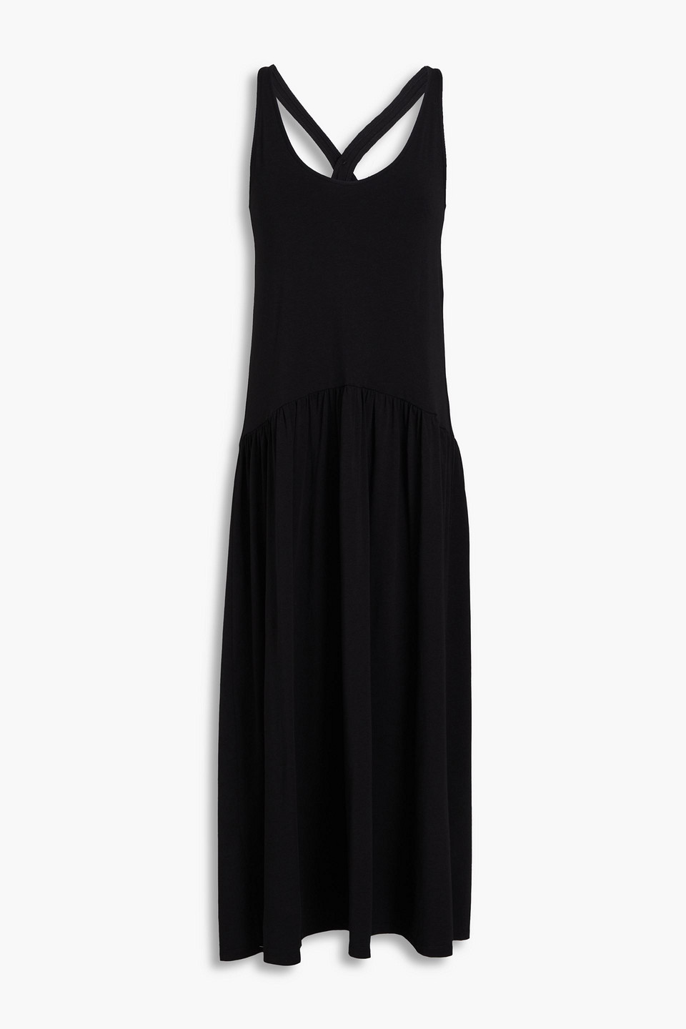 Another Tomorrow Stretch-jersey Midi Dress In Black