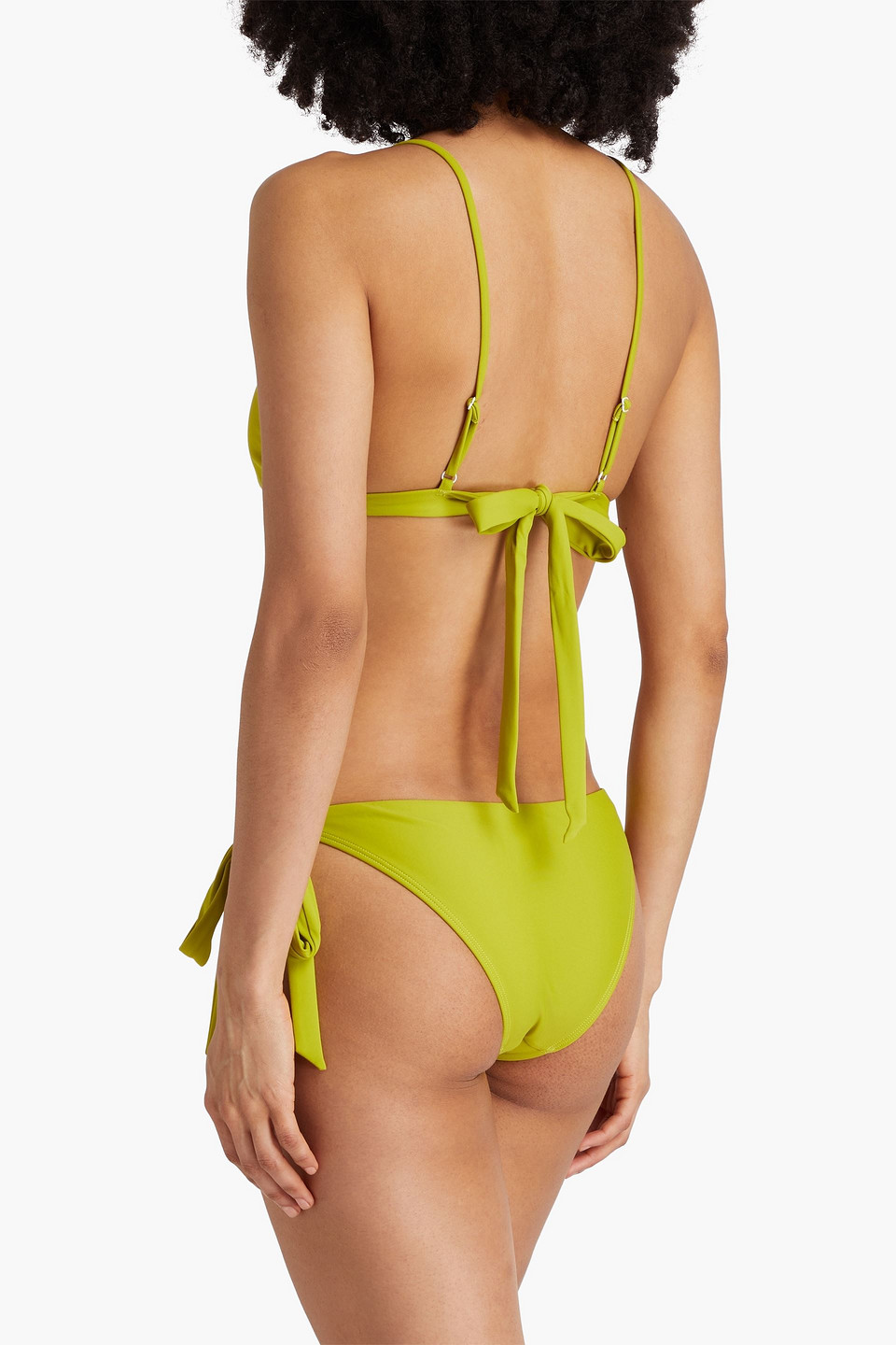 Casa Raki Cindy Triangle Bikini Top In Lime Green