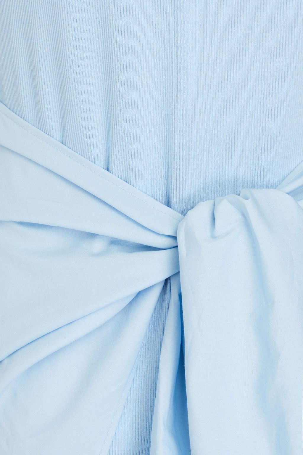 VERONICA BEARD Odeon layered ribbed stretch Pima cotton-jersey and poplin midi dress