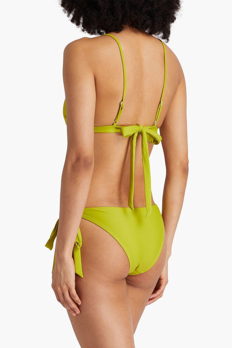 Casa Raki Cindy Low-rise Bikini Briefs In Lime Green