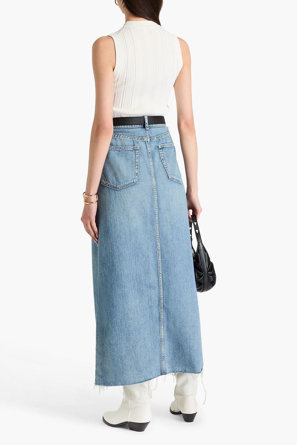 Veronica Beard Amarone Ribbed-knit Top In Ivory