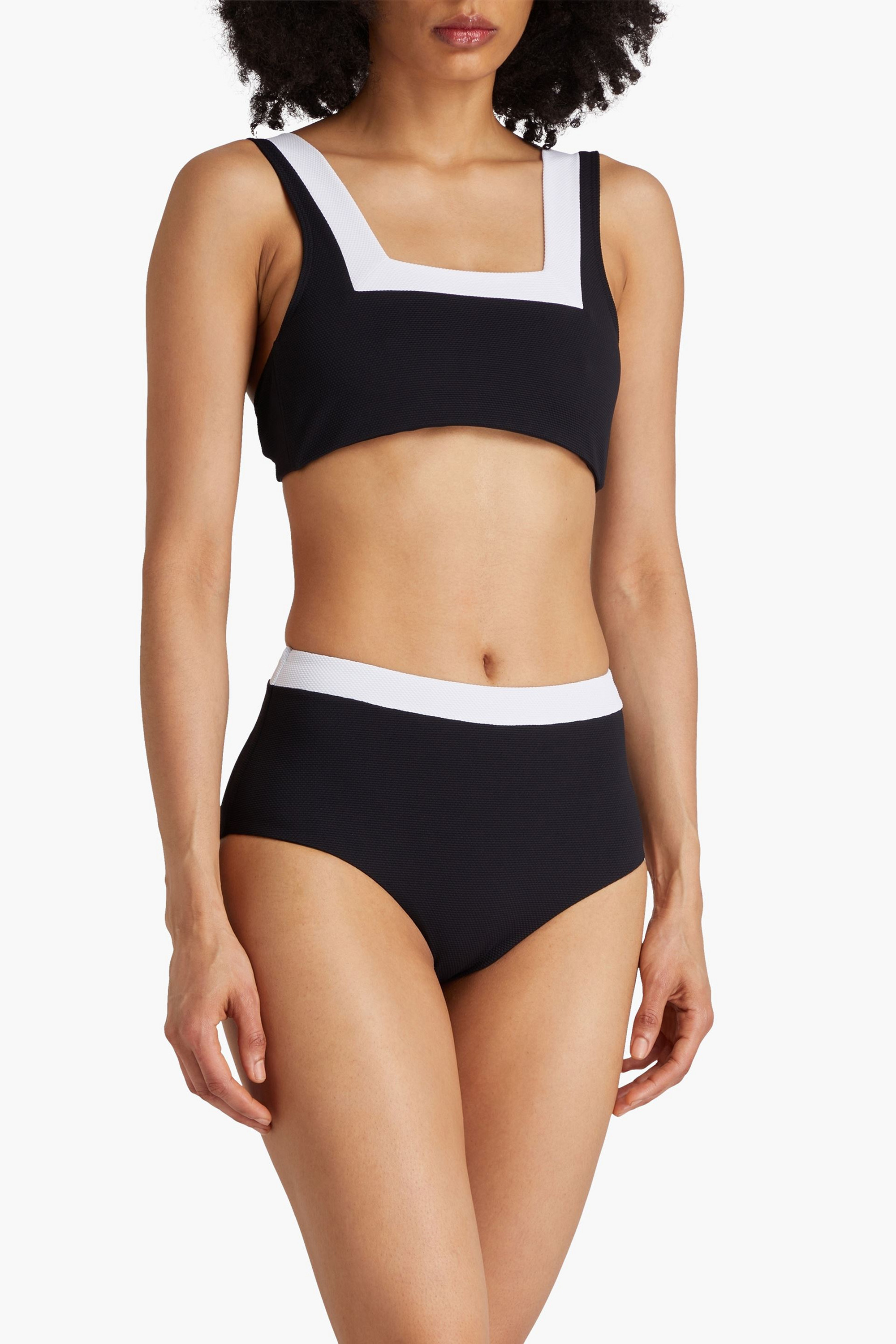 CASA RAKI Marina two-tone piqué bikini top