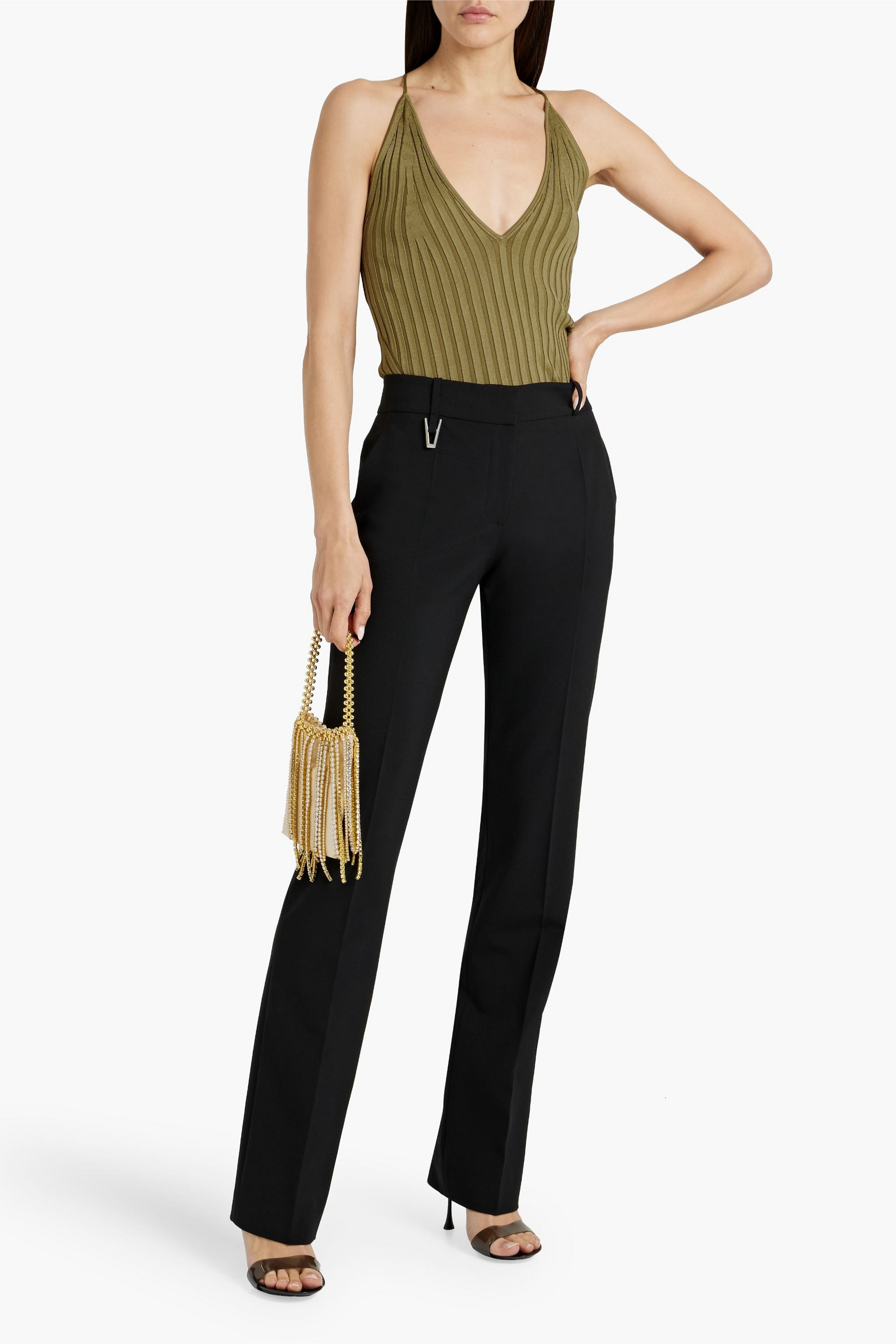 GALVAN LONDON Rhea ribbed-knit camisole
