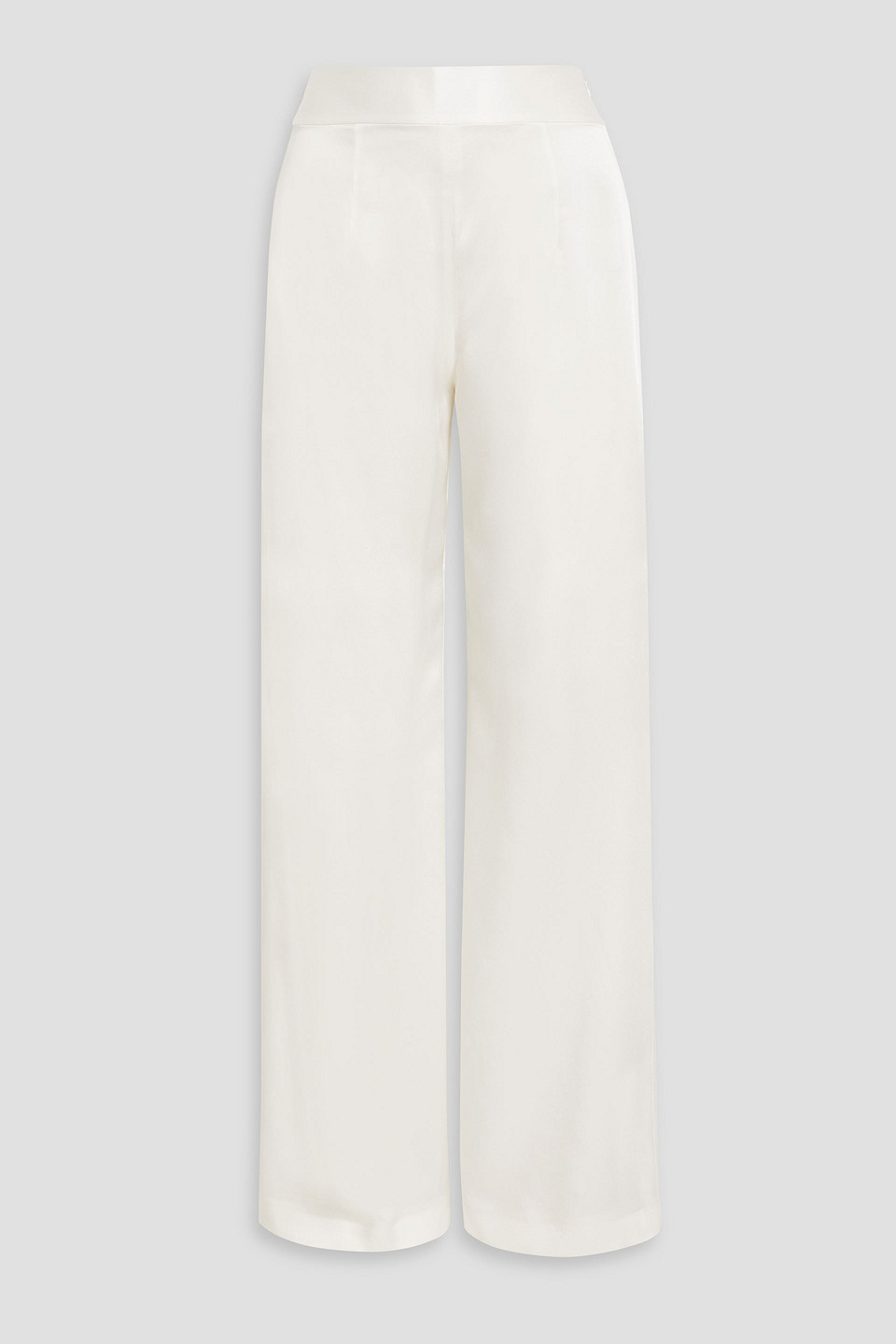 Galvan Lido Satin-crepe Wide-leg Pants In Weiss