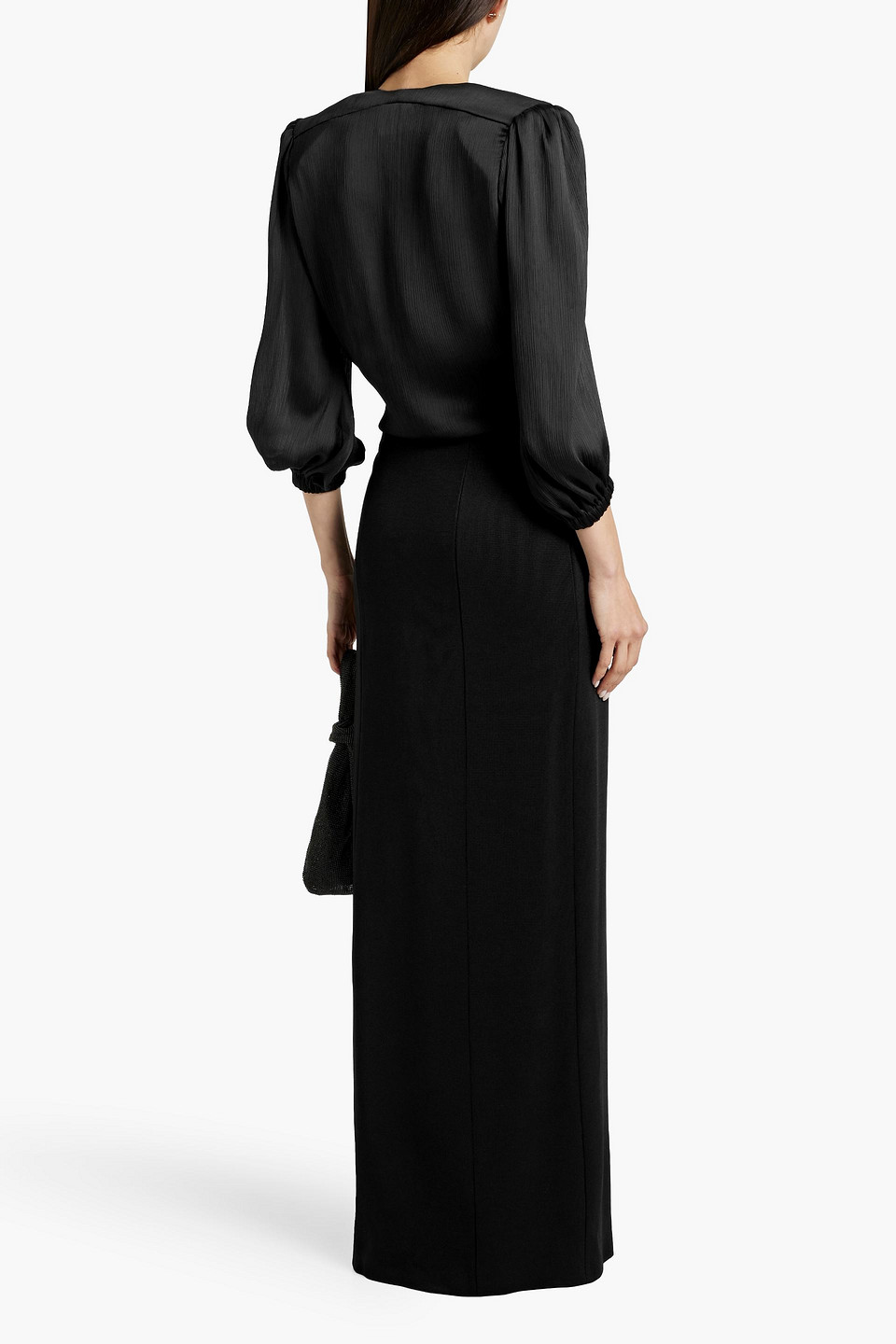 Shop Galvan Alicja Jersey Maxi Skirt In Black