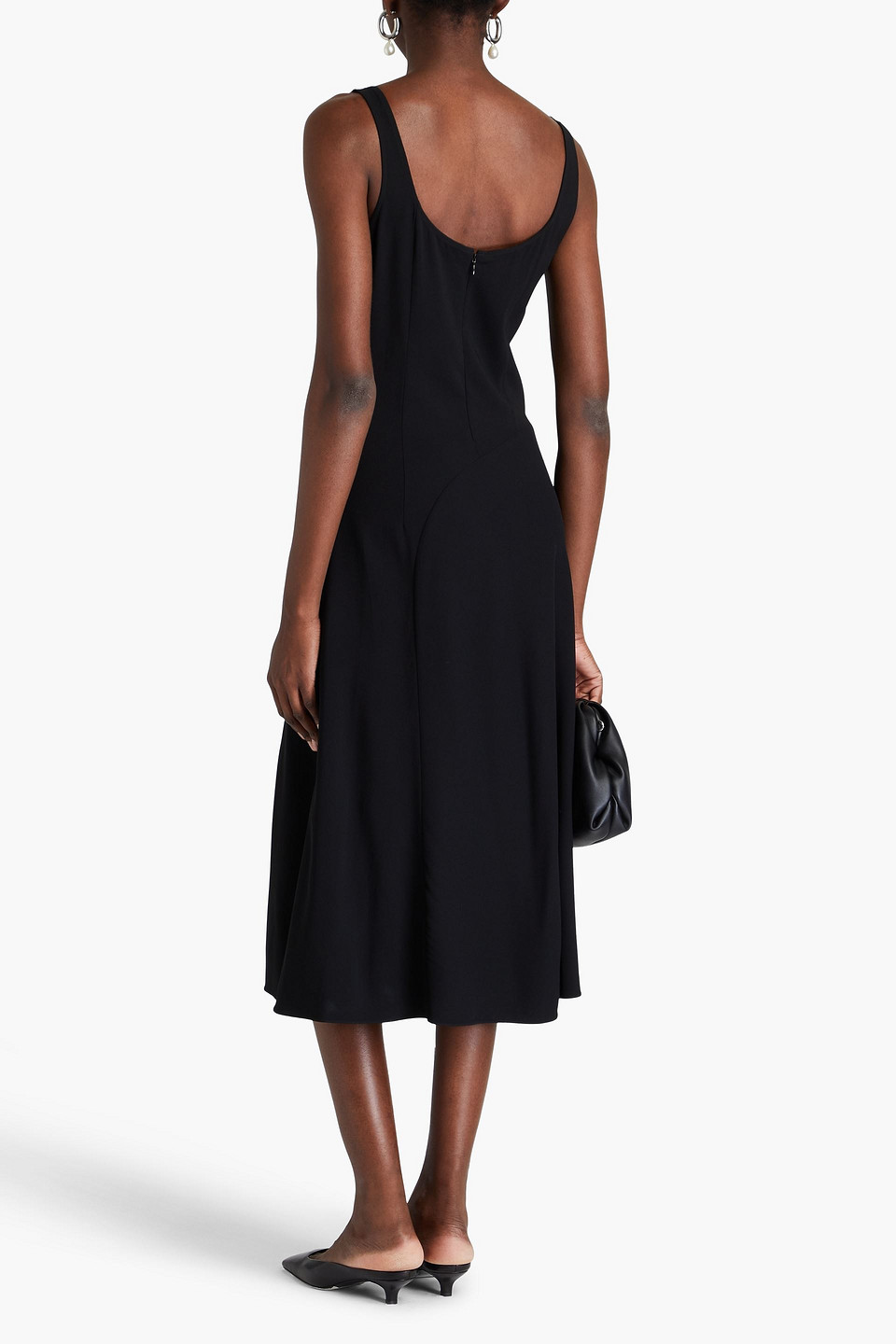 ANOTHER TOMORROW CREPE MIDI DRESS