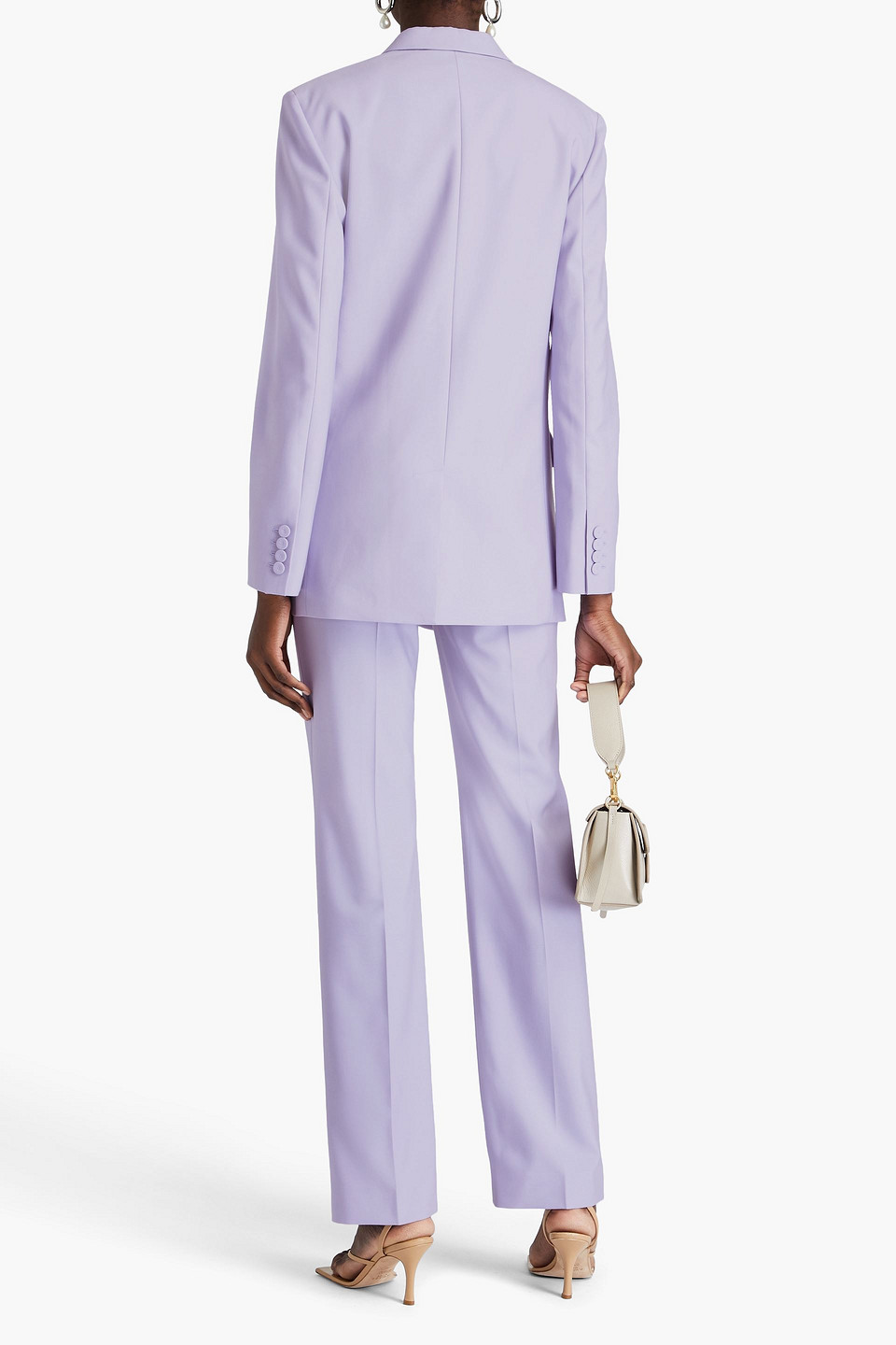 Another Tomorrow Wool-crepe Blazer In Lilac