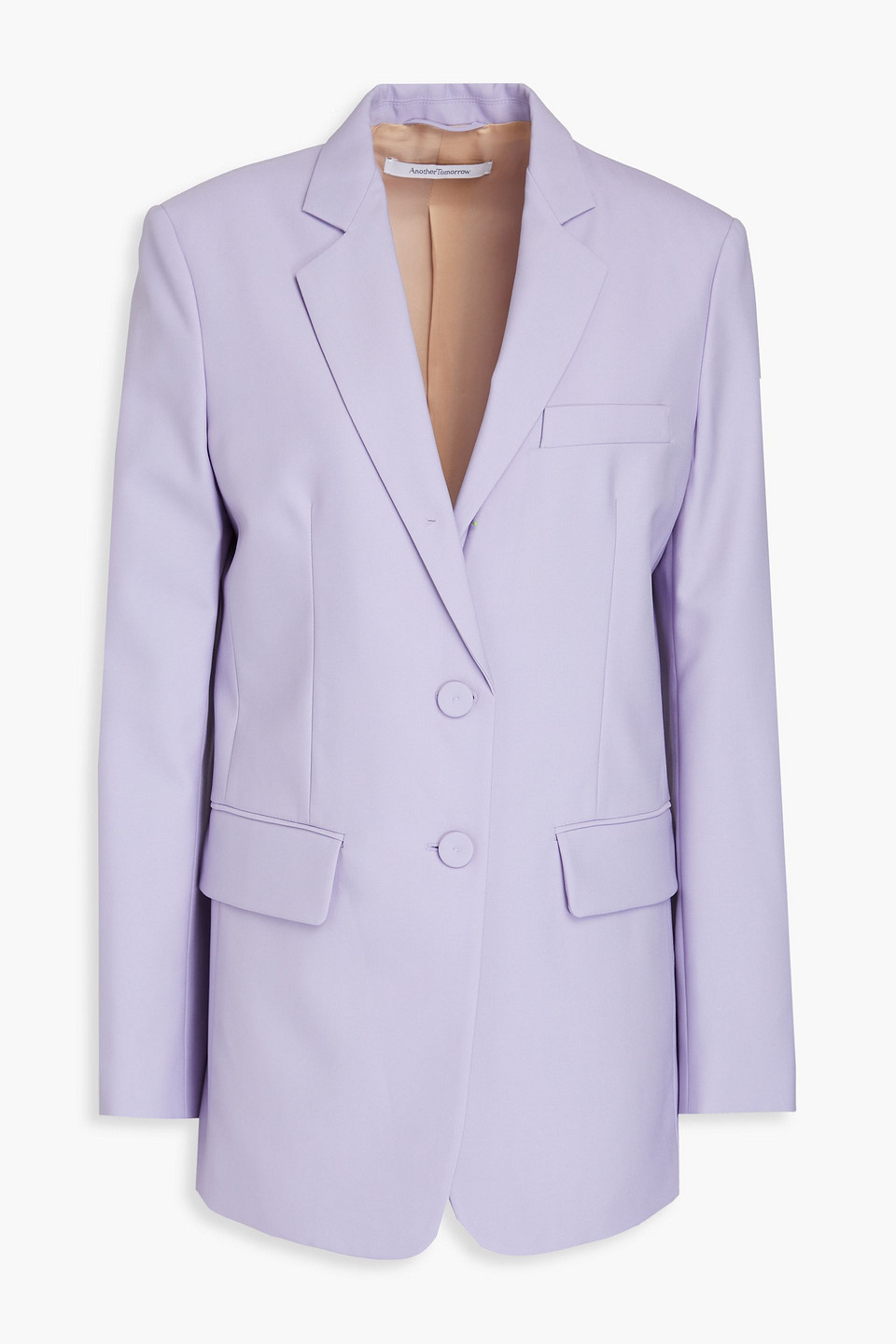 Another Tomorrow Wool-crepe Blazer In Lilac