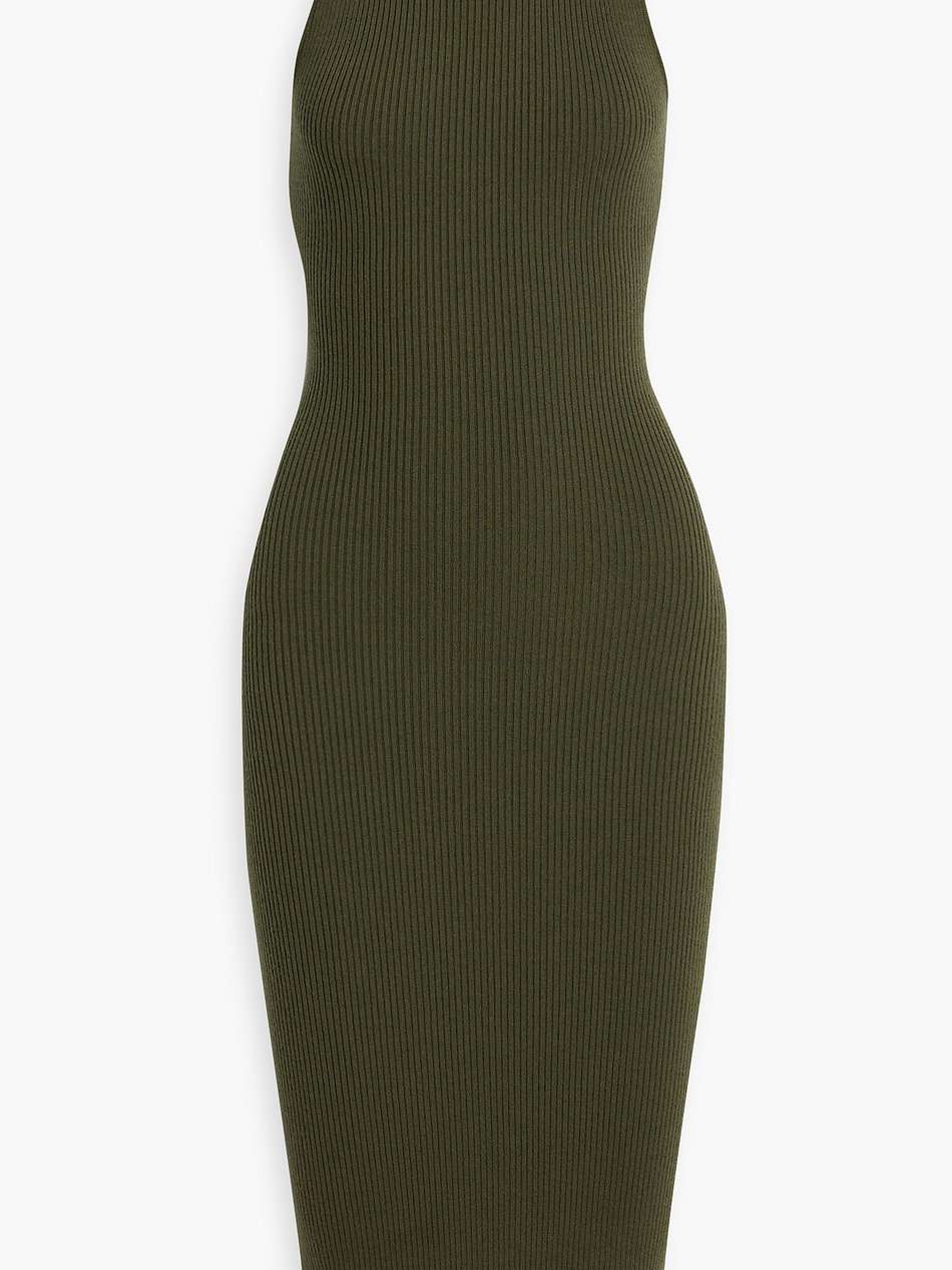 wright ribbed wool-blend midi dress