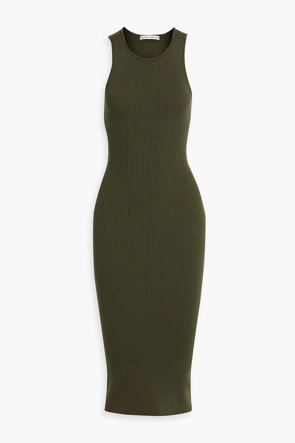 Wright ribbed wool-blend midi dress