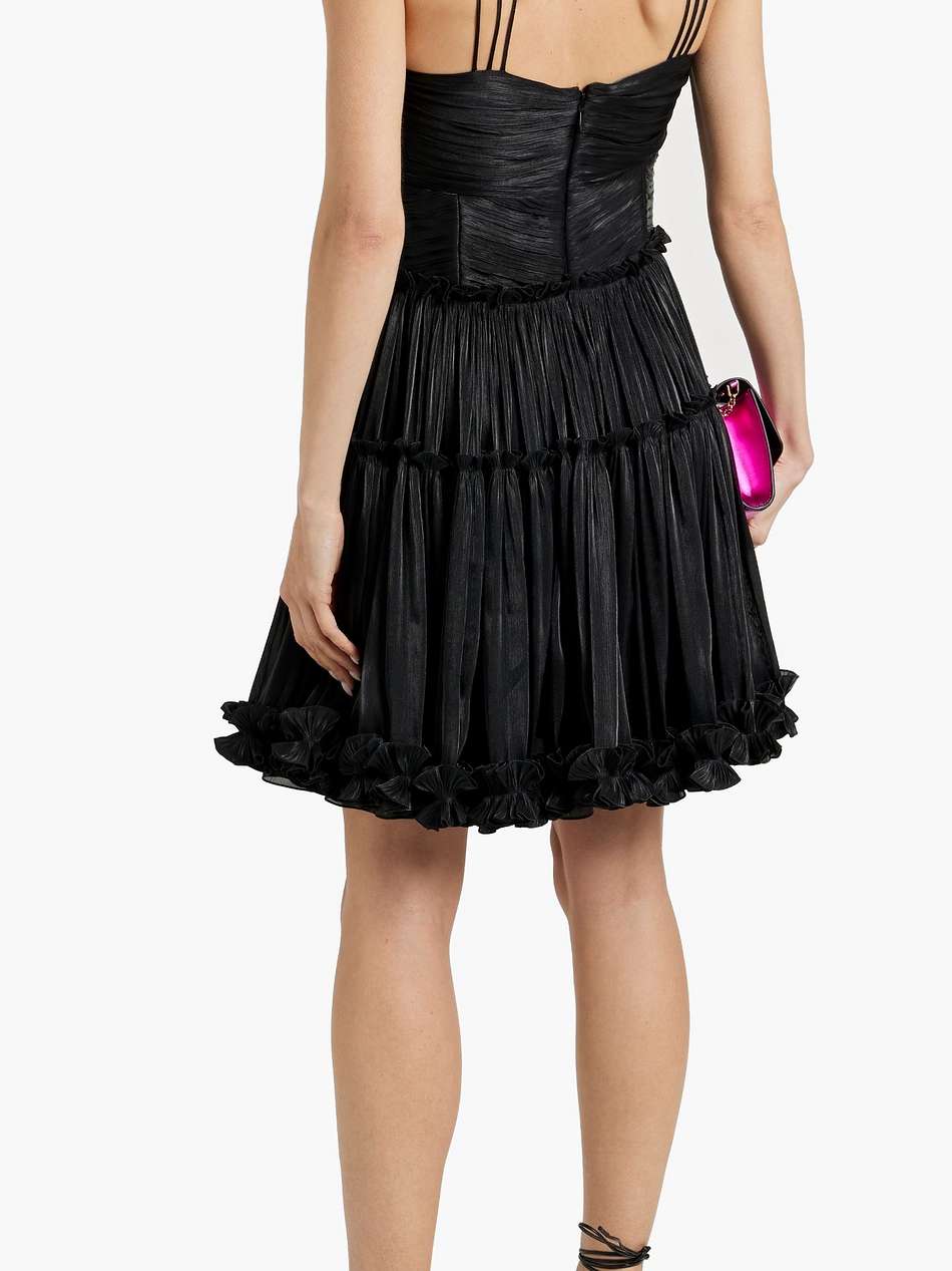 cutout satin-jacquard mini dress