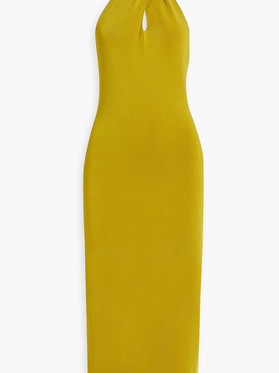 cleopatra chain-embellished stretch-knit halterneck midi dress