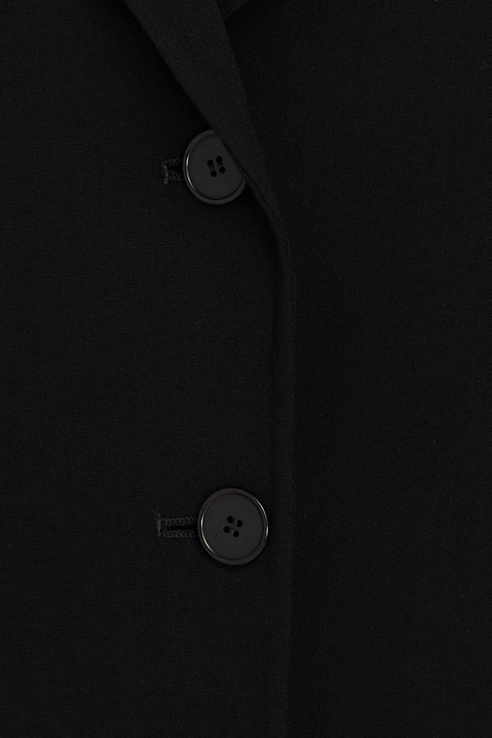 Another Tomorrow Doppio Wool Cropped Blazer Jacket In Black