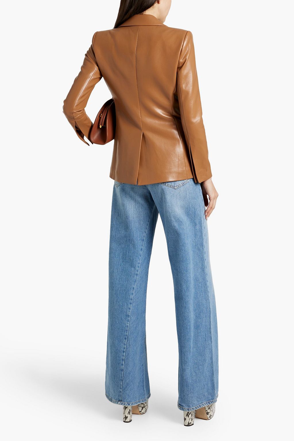 ALICE + OLIVIA Macey faux leather blazer