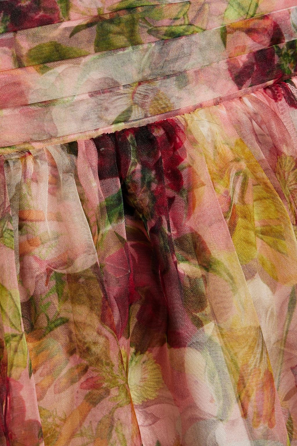 ALICE + OLIVIA Jasmina ruffled floral-print silk-organza gown