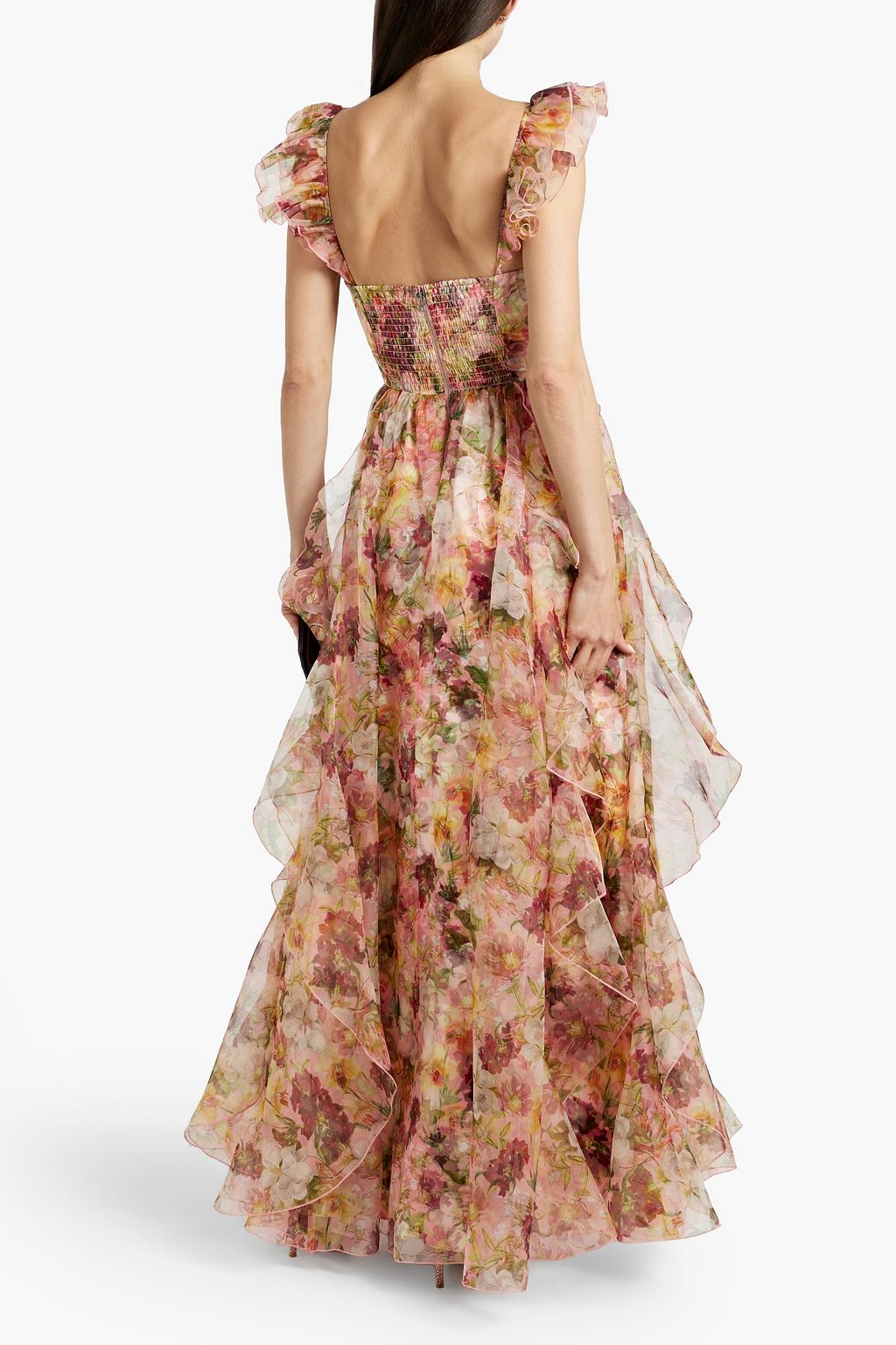 ALICE + OLIVIA Jasmina ruffled floral-print silk-organza gown