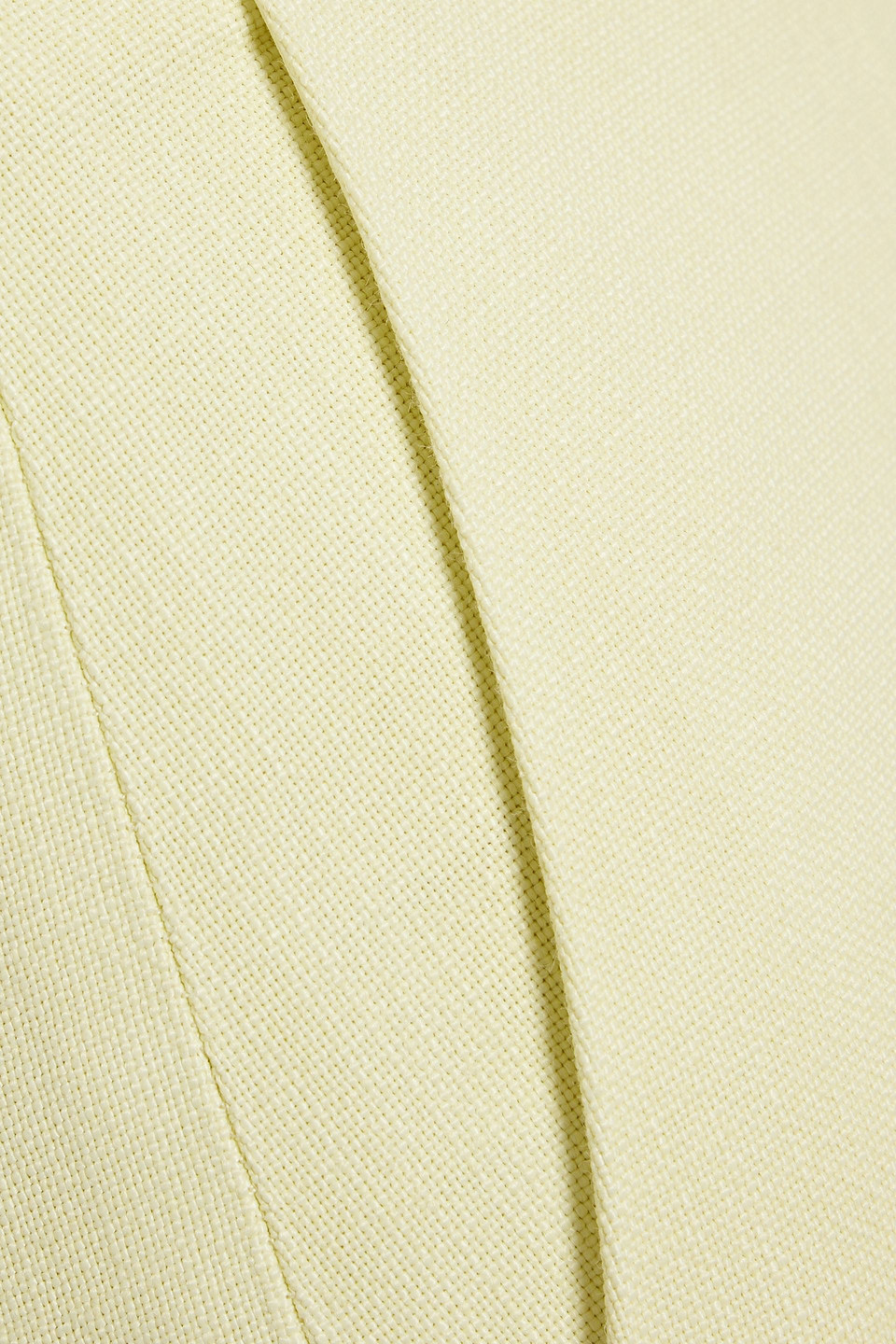 Shop Galvan Slub Woven Flared Pants In Pastel Yellow