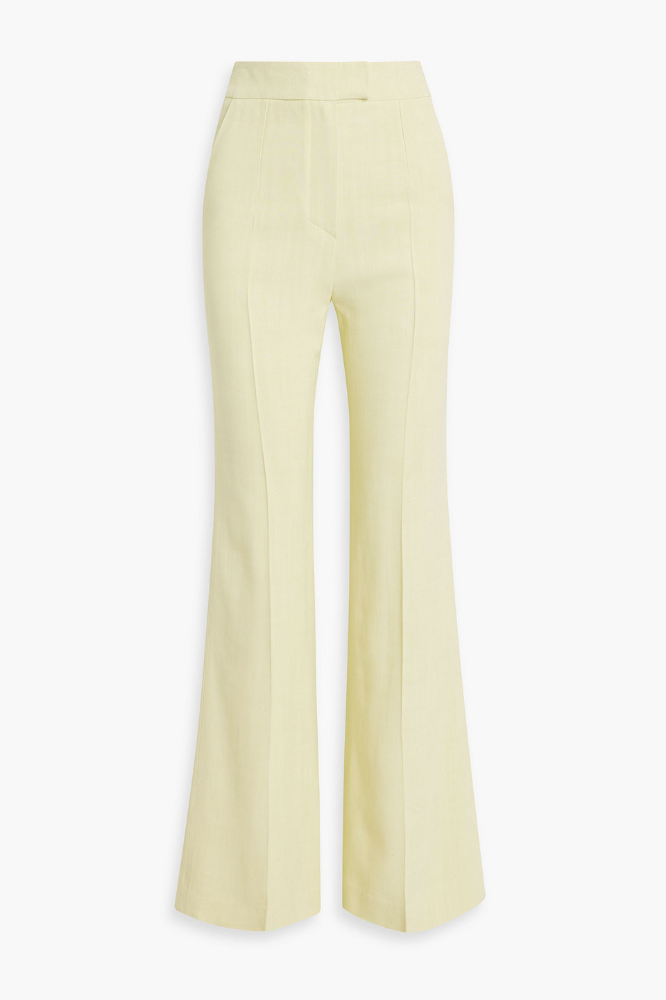 Slub woven flared pants