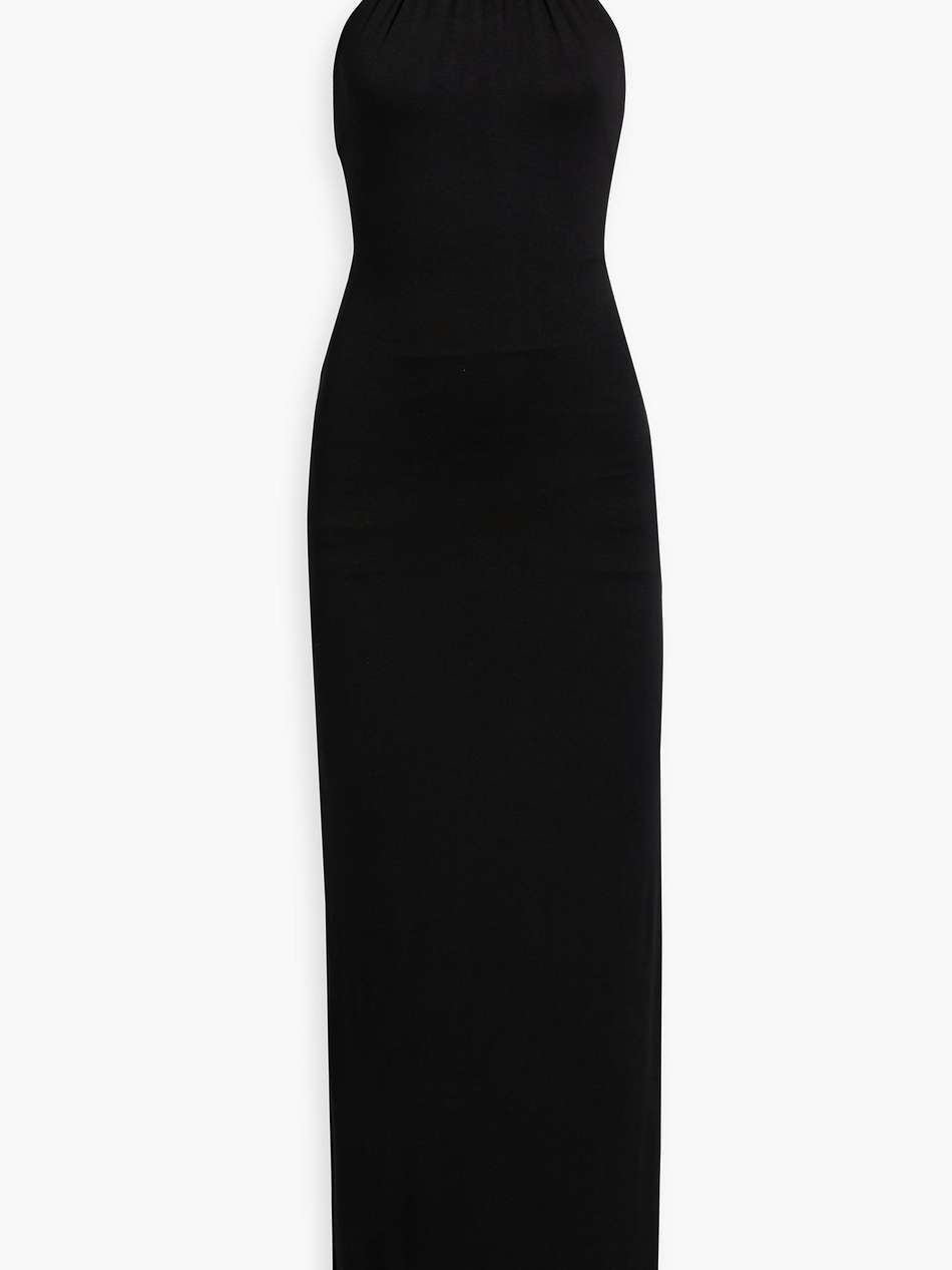 amaya twisted jersey halterneck maxi dress