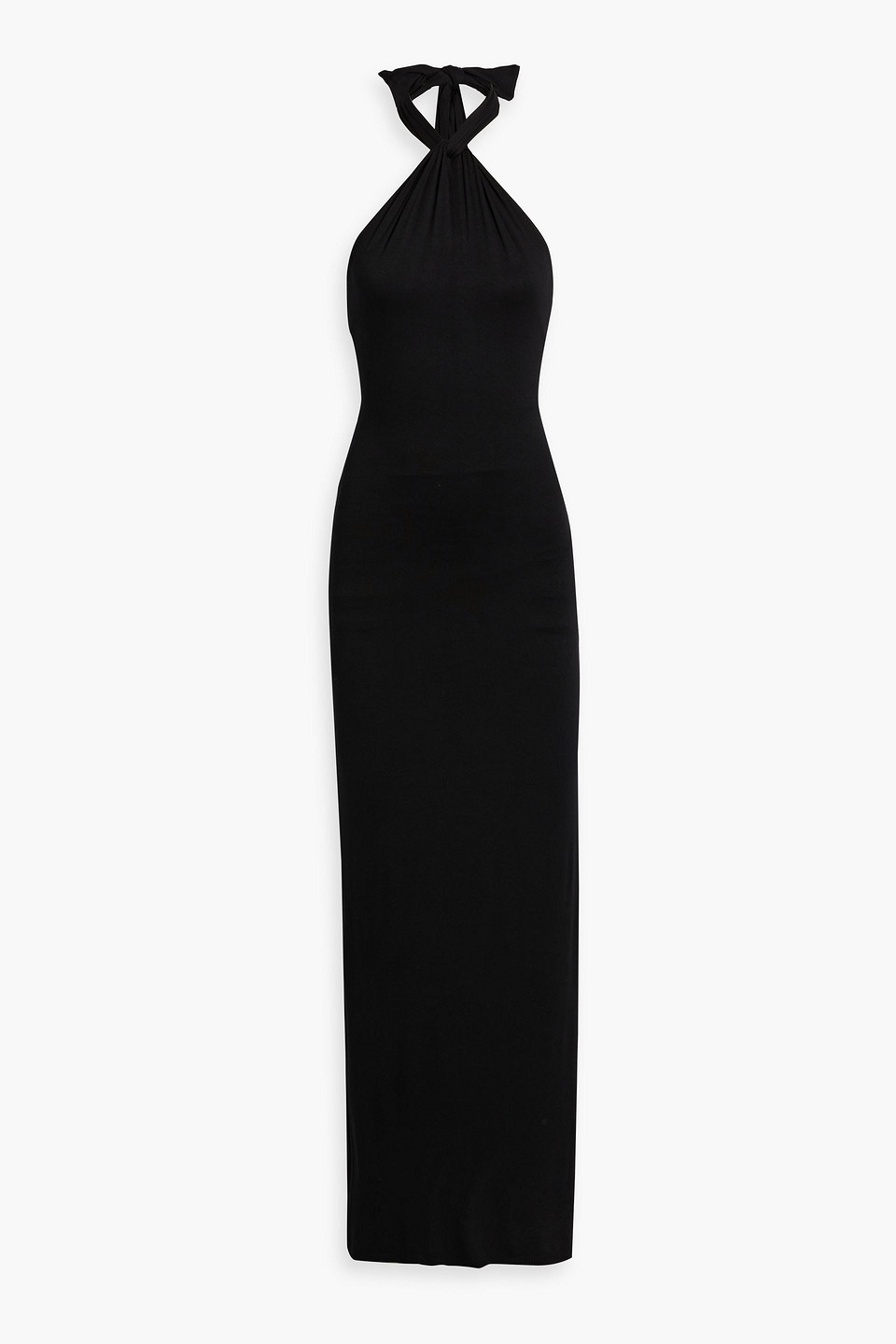 Amaya twisted jersey halterneck maxi dress