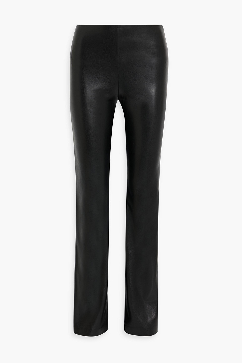 Alice And Olivia Tina Faux Leather Flared Trousers In Black