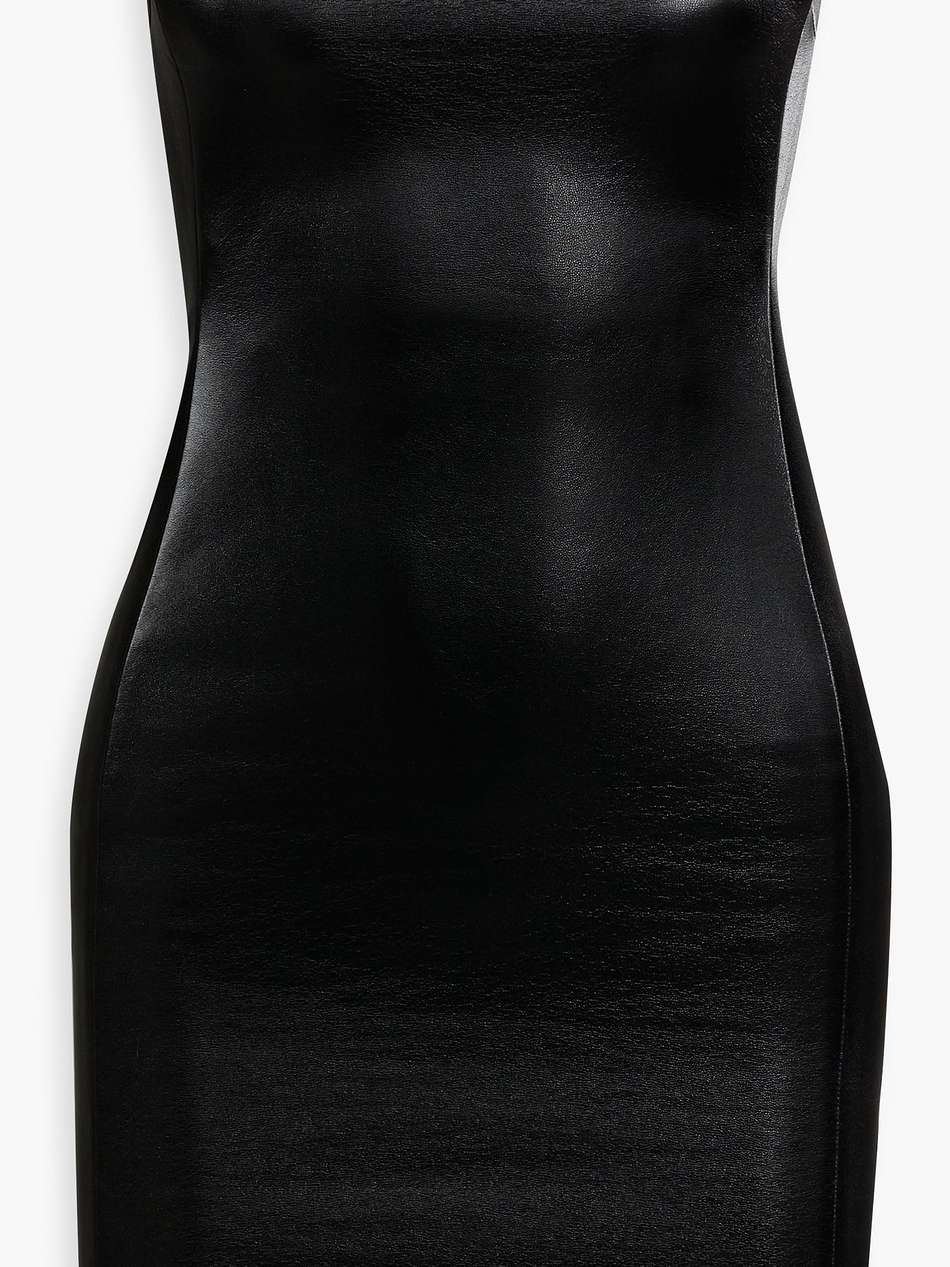 kelly strapless faux leather mini dress